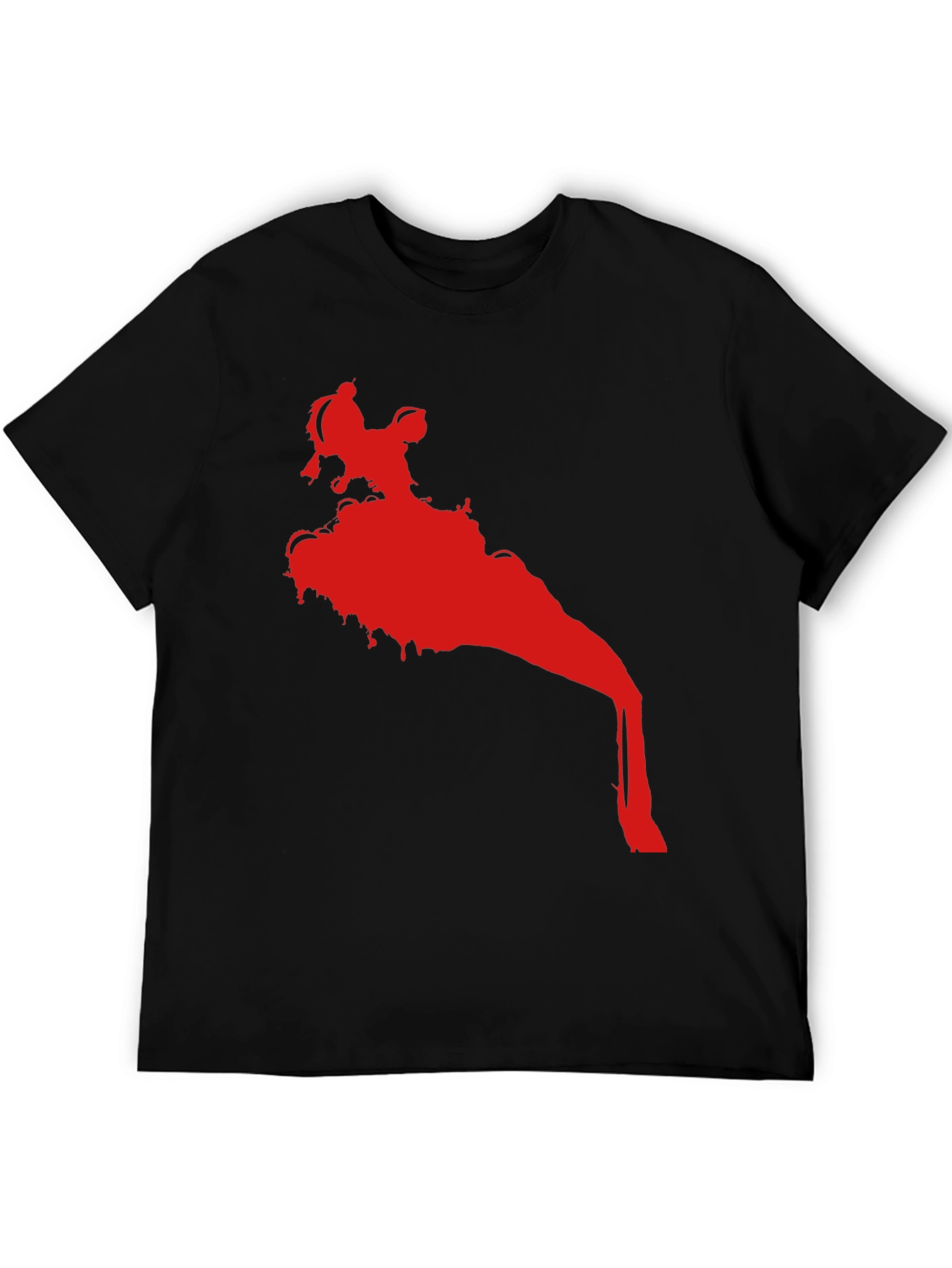 Statement Black T-Shirt with Red Graphic