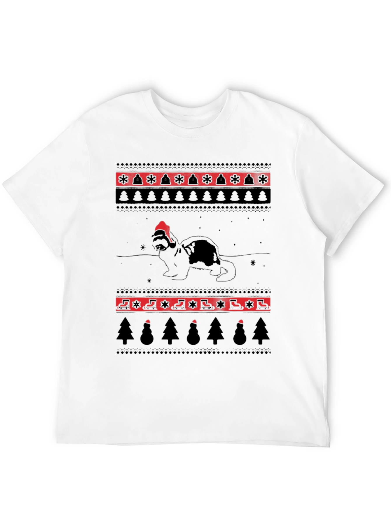 Festive Ferret Christmas Pattern Tee