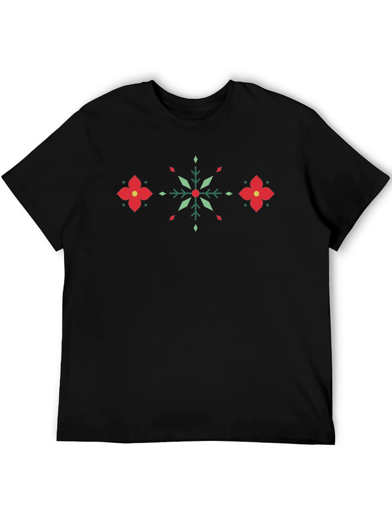 Festive Geometric Floral Pattern T-Shirt