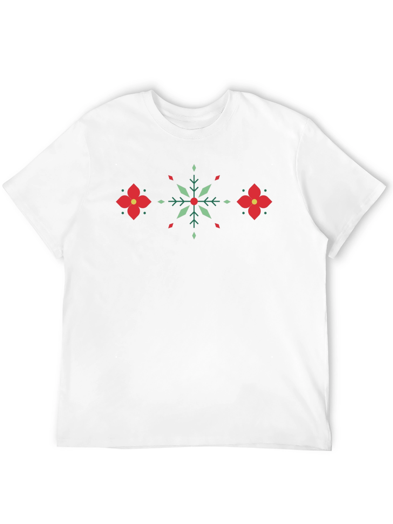 Festive Geometric Floral Pattern T-Shirt