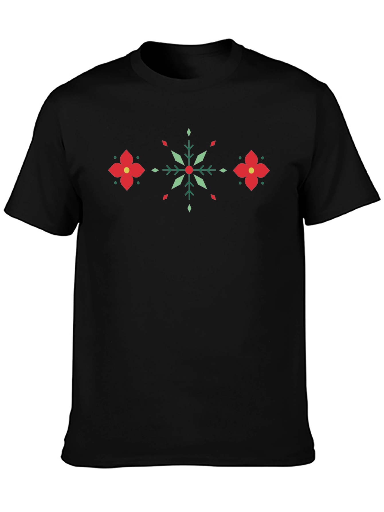 Festive Geometric Floral Pattern T-Shirt
