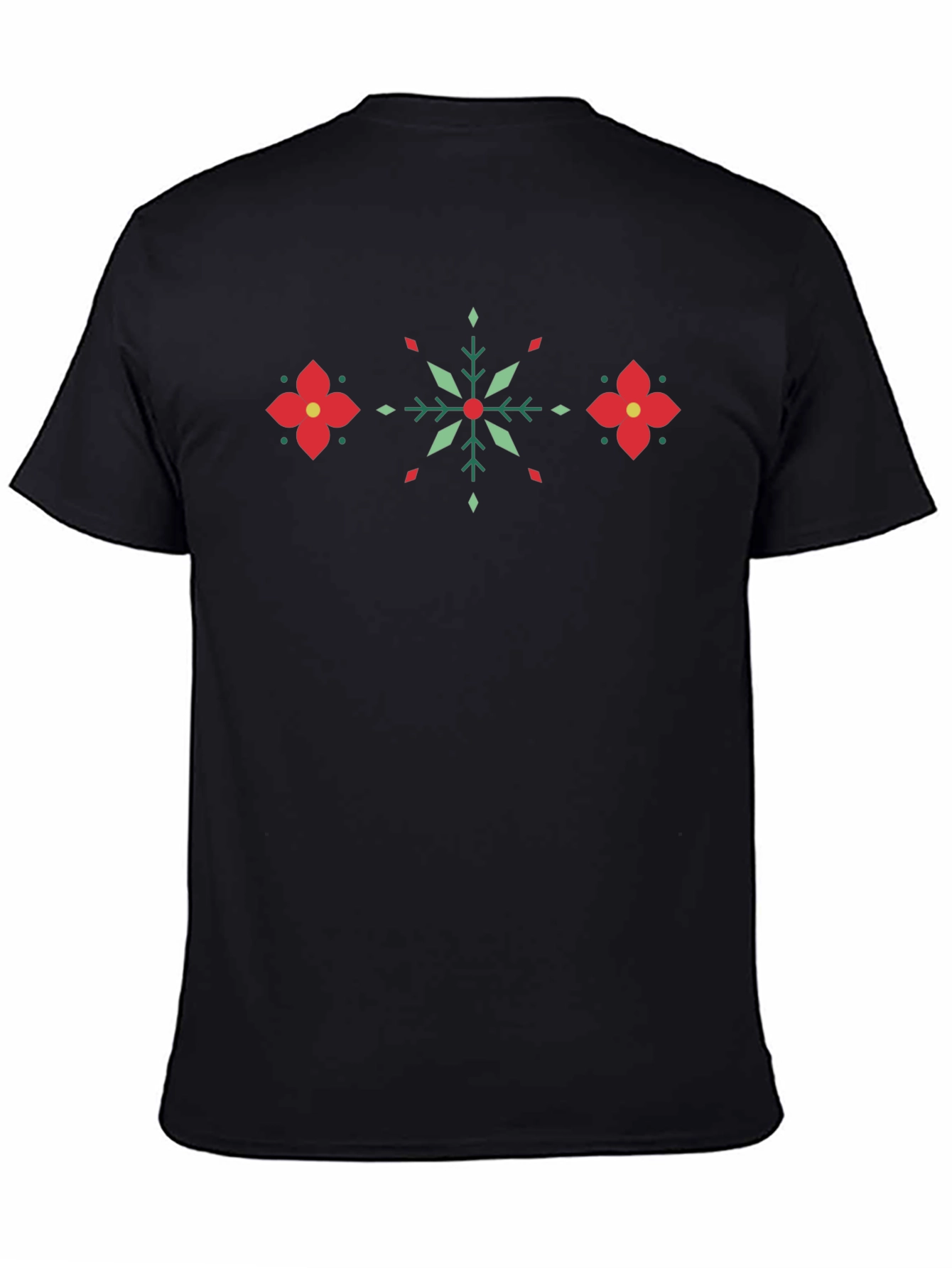 Festive Geometric Floral Pattern T-Shirt