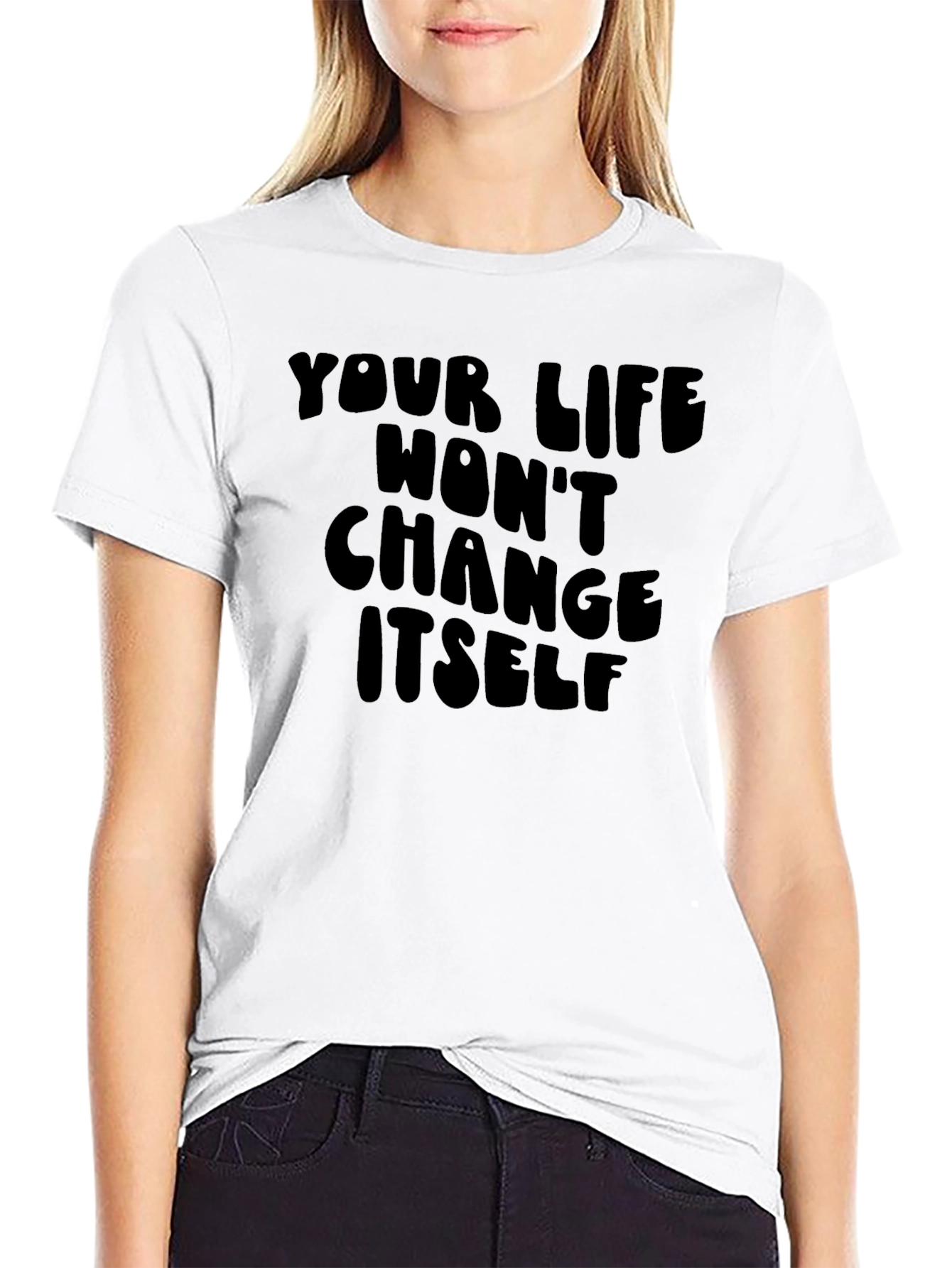 Motivational Black T-Shirt - Change Yourself