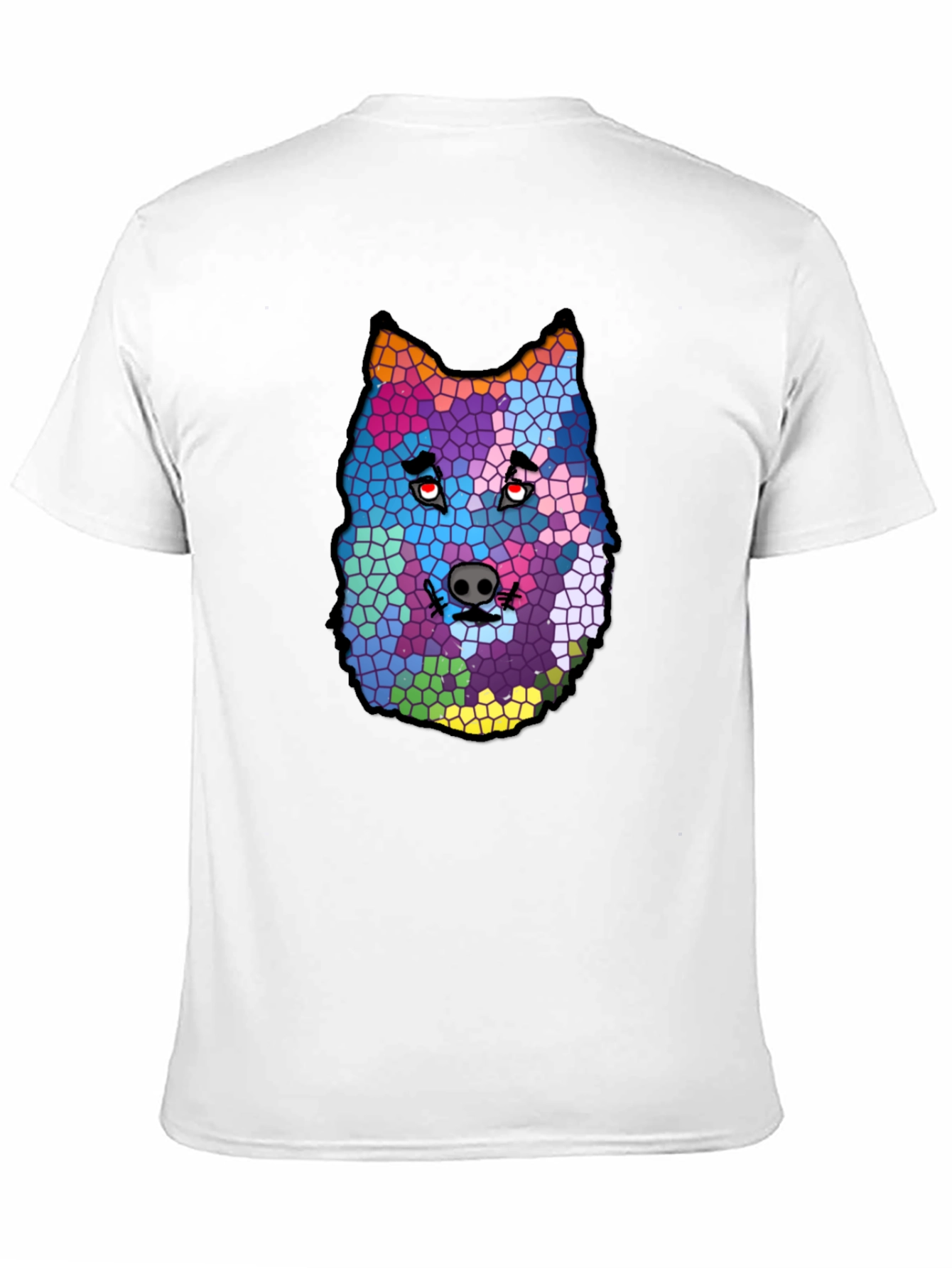 Abstract Wolf Mosaic Graphic T-Shirt