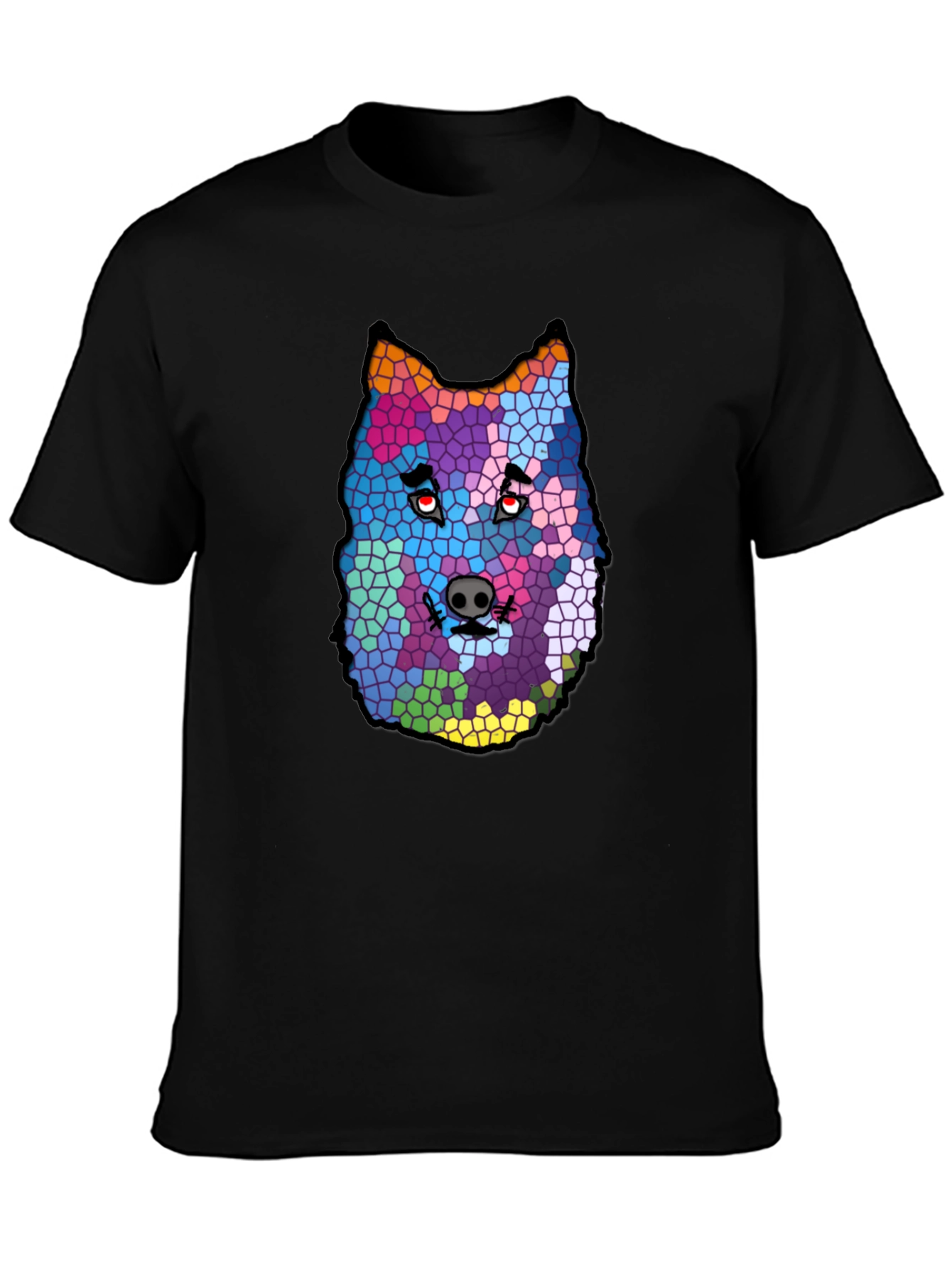Abstract Wolf Mosaic Graphic T-Shirt
