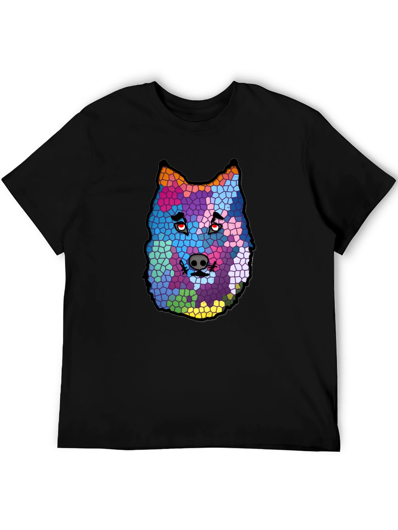 Abstract Wolf Mosaic Graphic T-Shirt