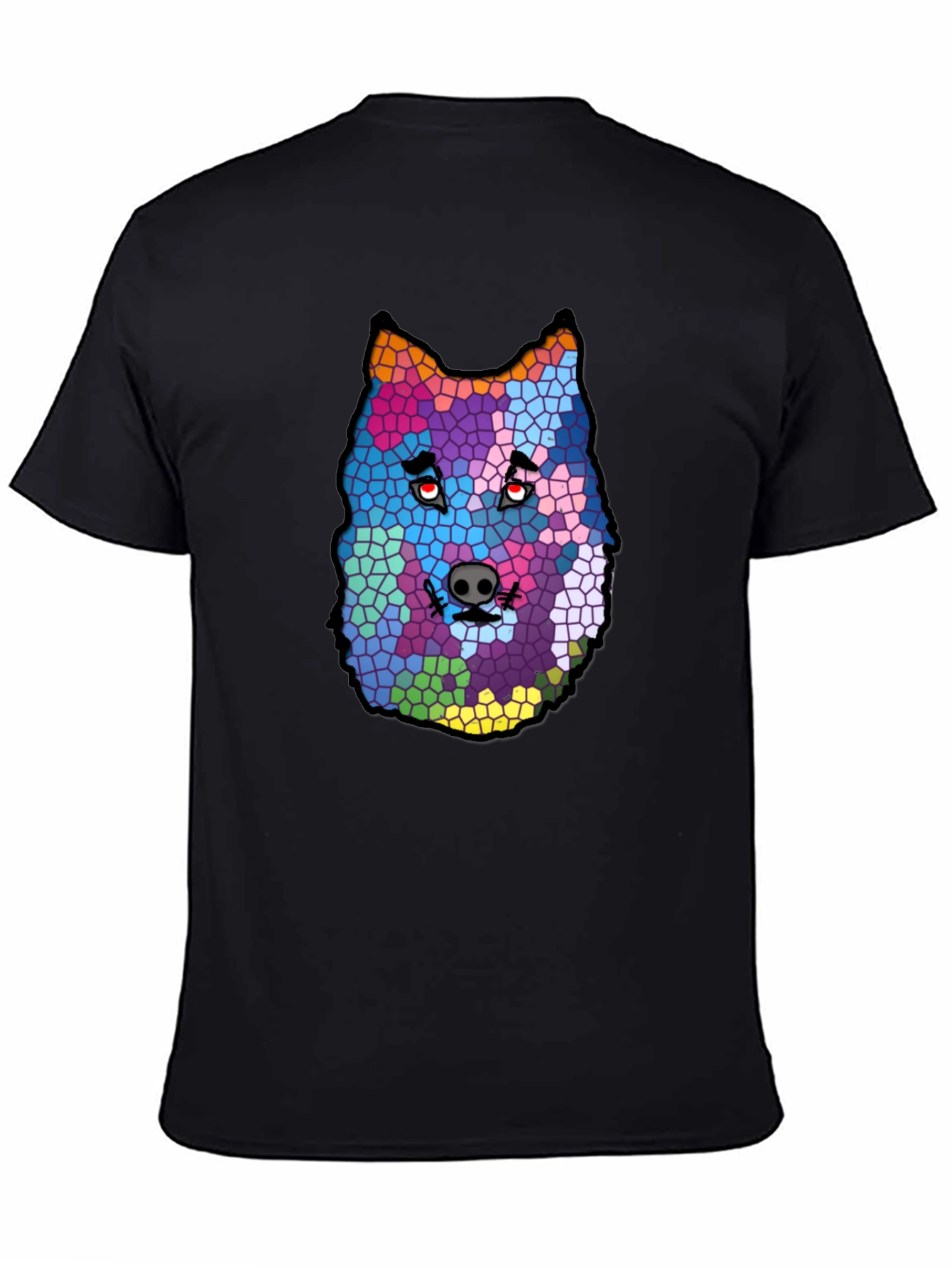 Abstract Wolf Mosaic Graphic T-Shirt