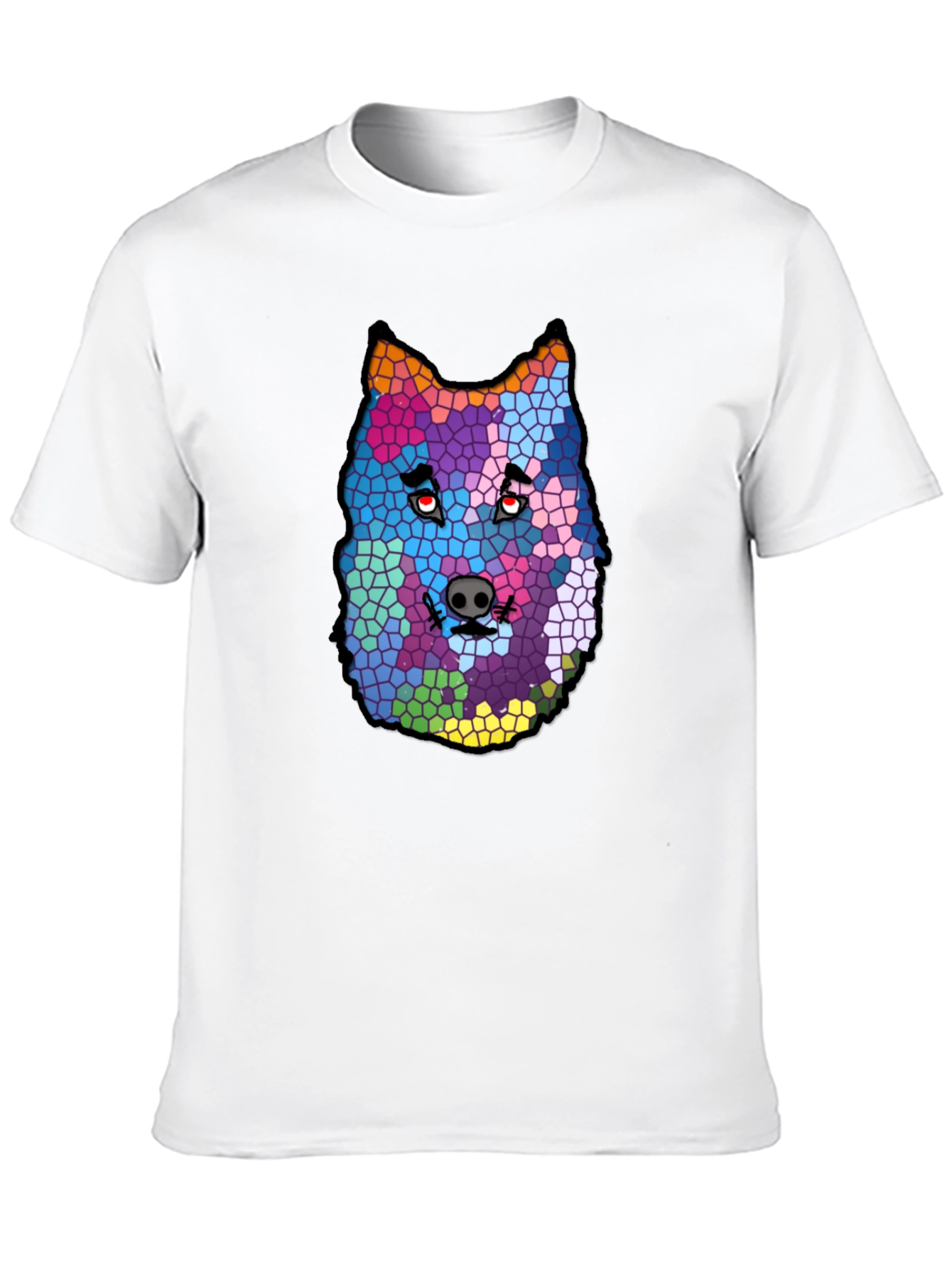 Abstract Wolf Mosaic Graphic T-Shirt