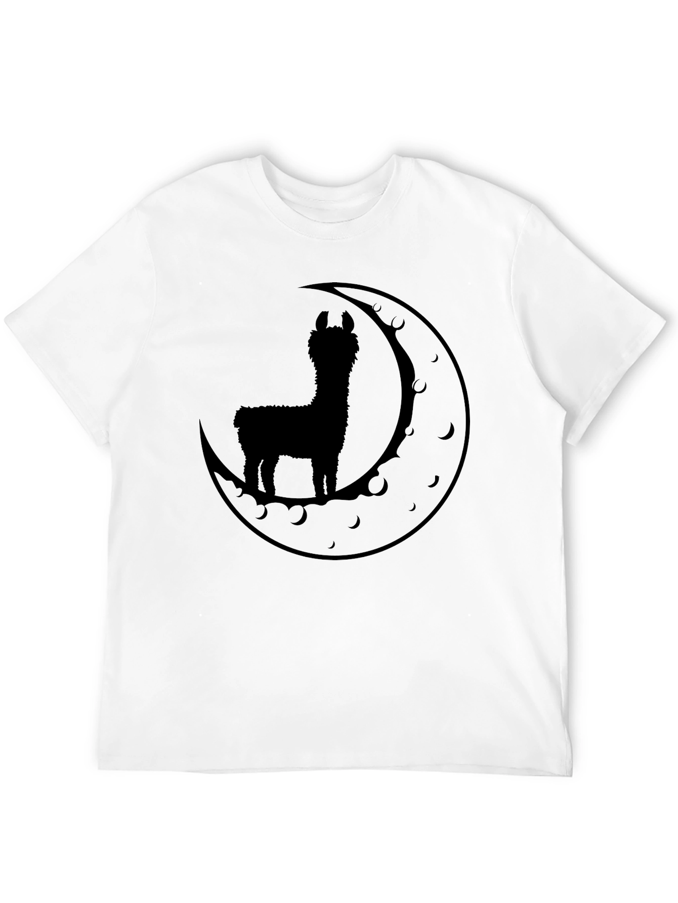 Llama Moon Silhouette T-Shirt - Black Graphic Tee