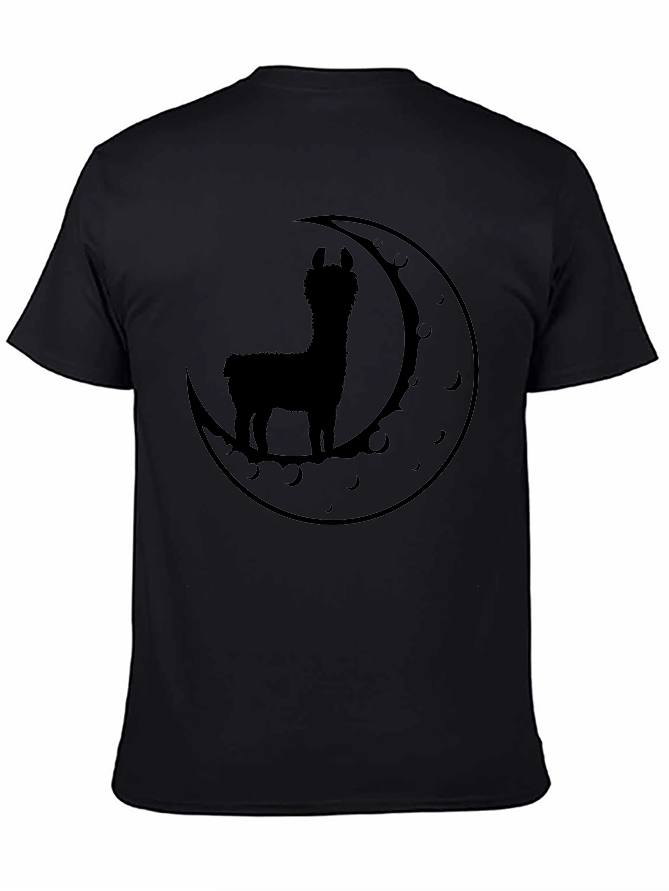 Llama Moon Silhouette T-Shirt - Black Graphic Tee