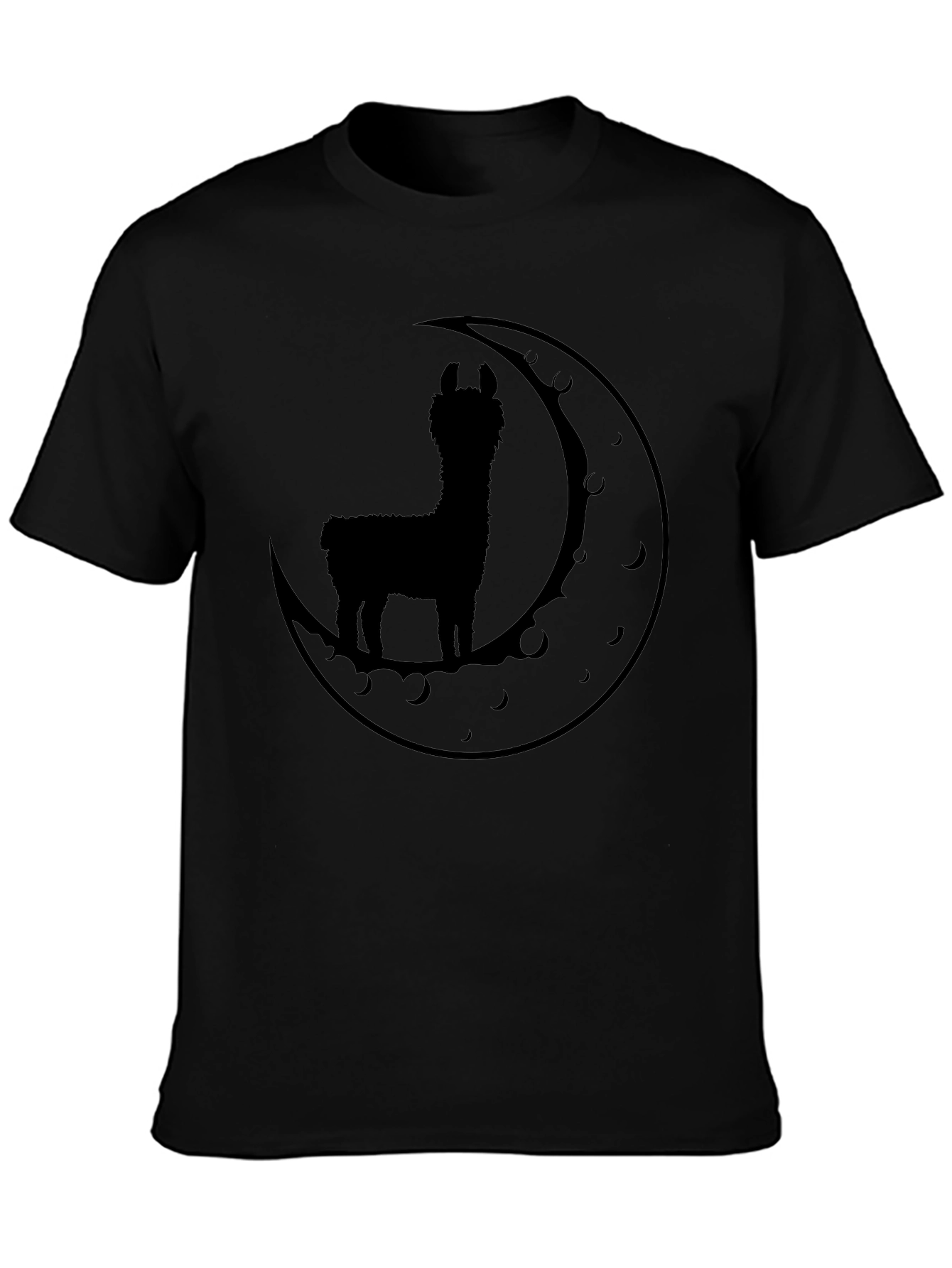 Llama Moon Silhouette T-Shirt - Black Graphic Tee