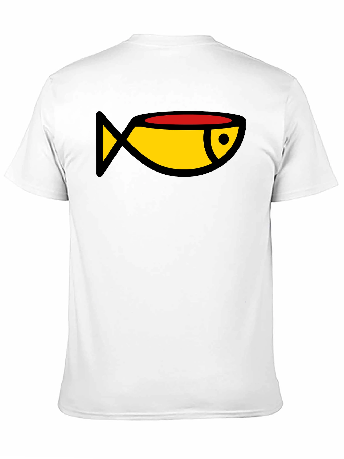 Cartoon Fish Graphic Tee - Black Casual T-Shirt