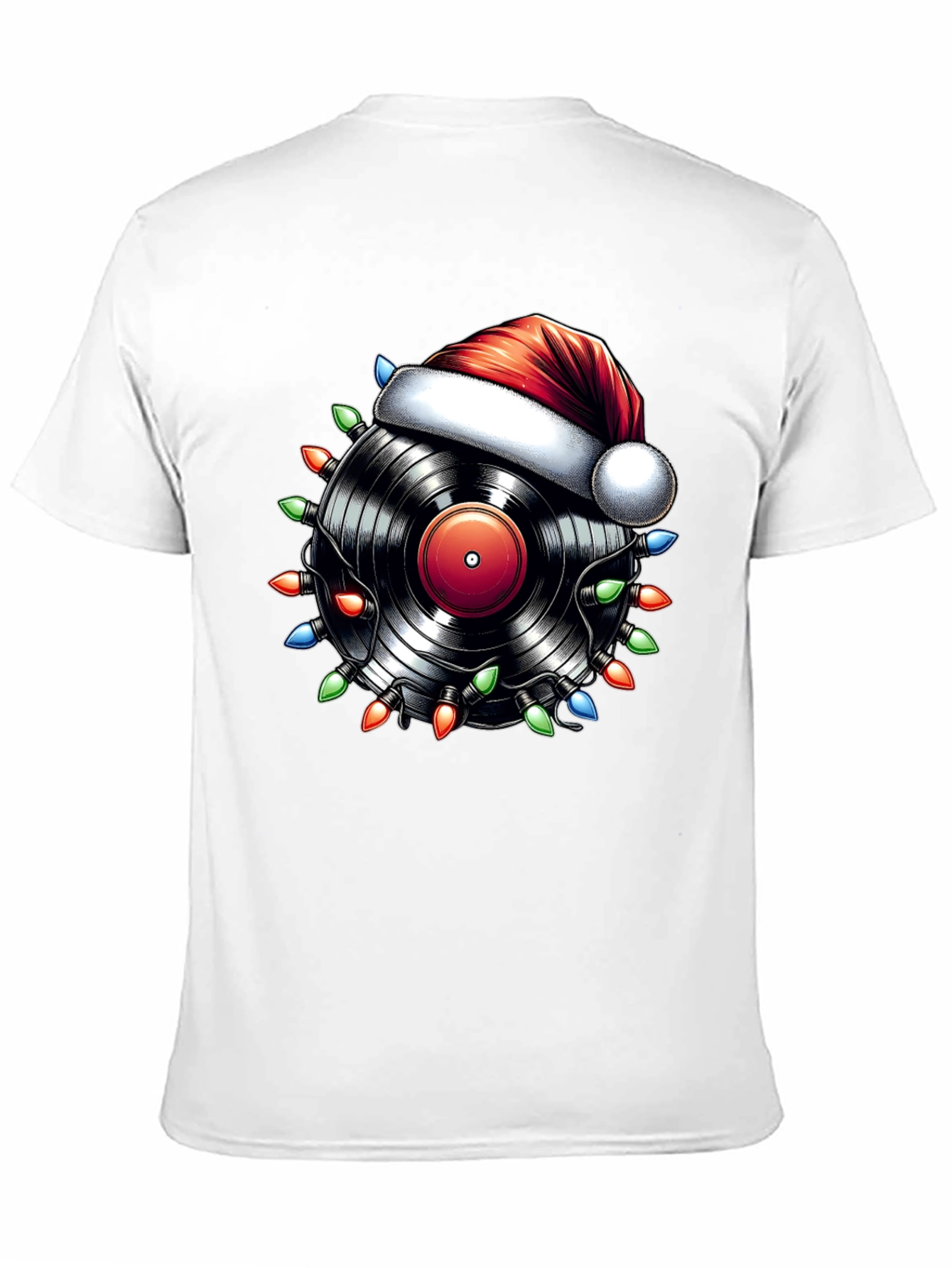 Festive Vinyl Record Santa Hat T-Shirt