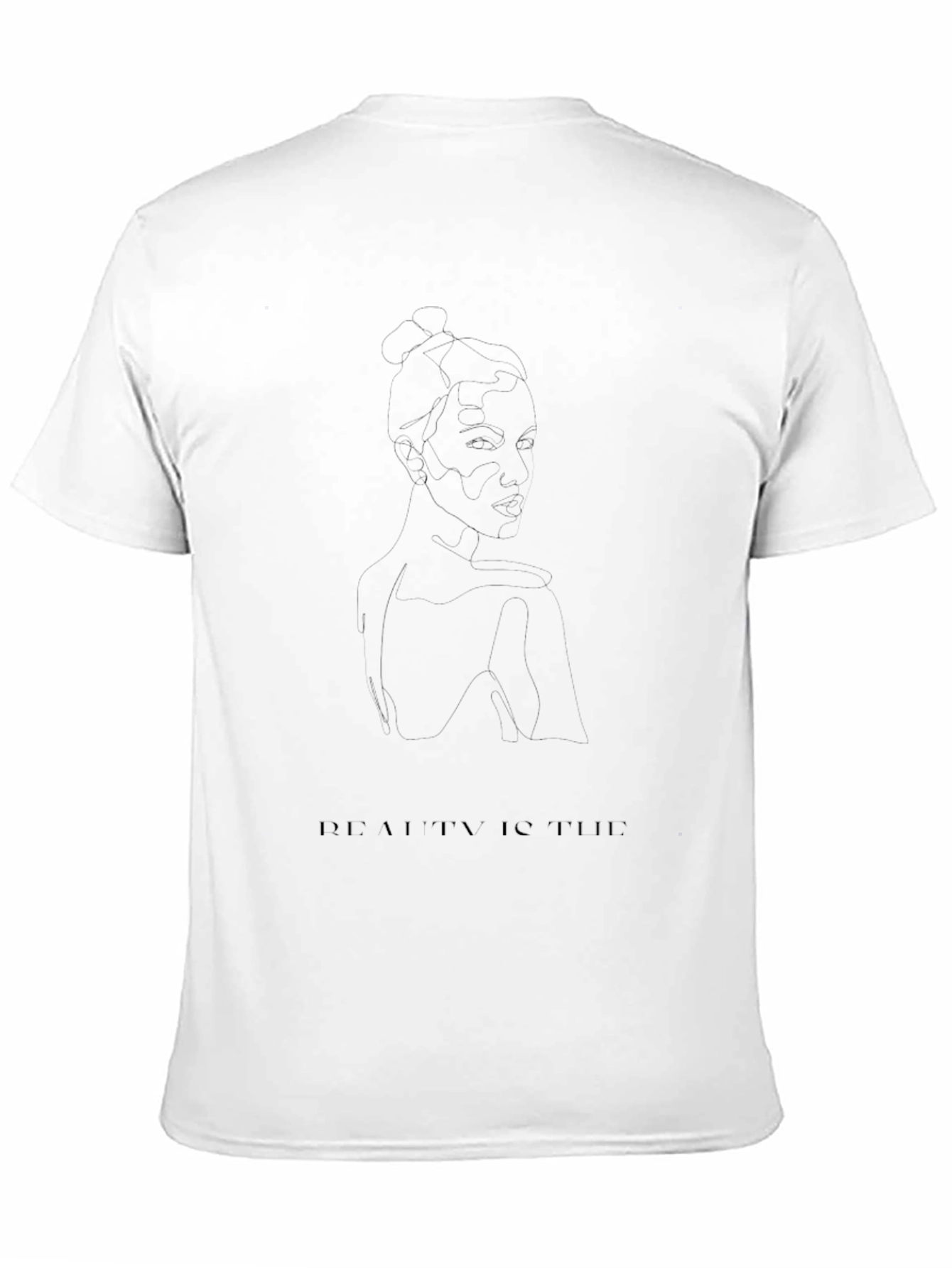 Minimalist Beauty Line Art Black T-Shirt