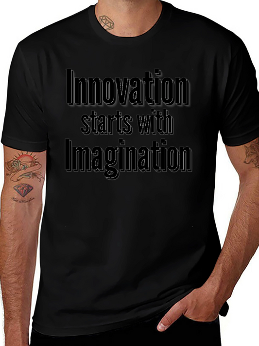 Innovation Imagination Black Graphic T-Shirt