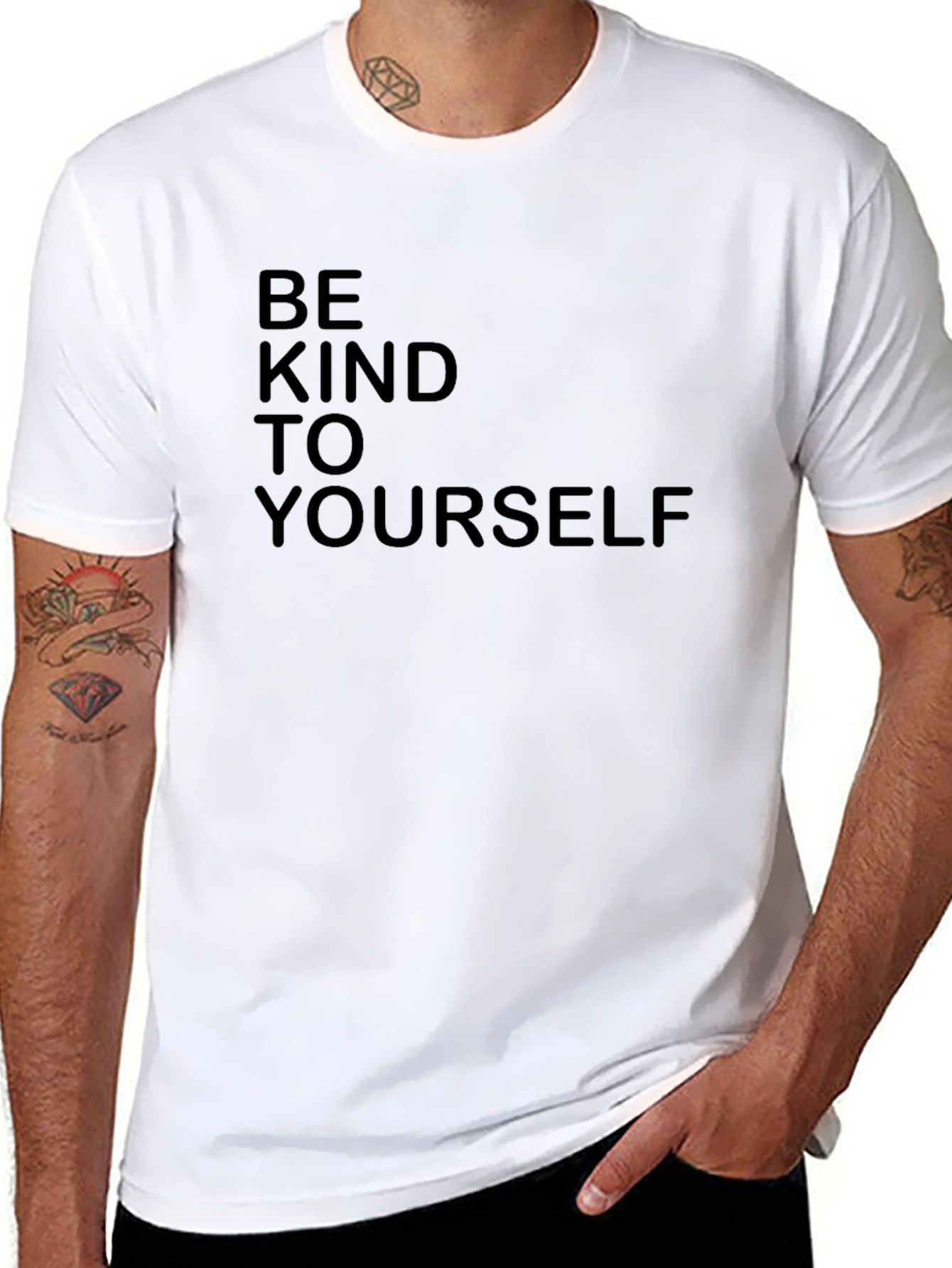 Be Kind To Yourself Black Graphic Tee Shirt