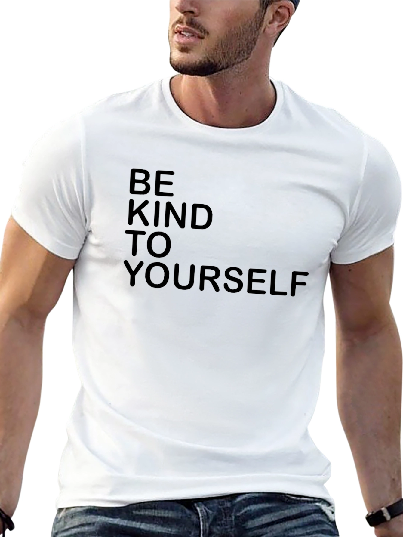 Be Kind To Yourself Black Graphic Tee Shirt