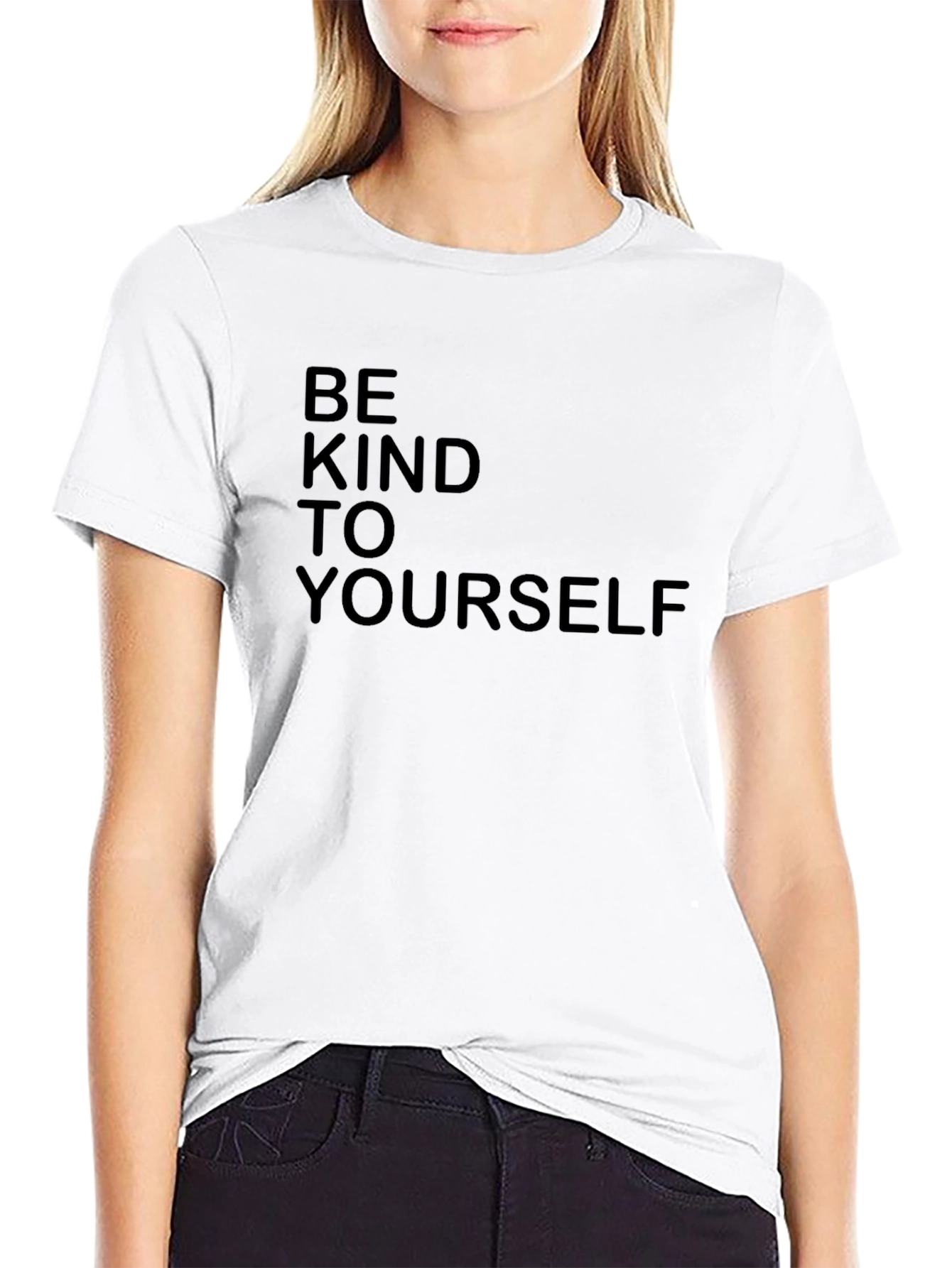 Be Kind To Yourself Black Graphic Tee Shirt