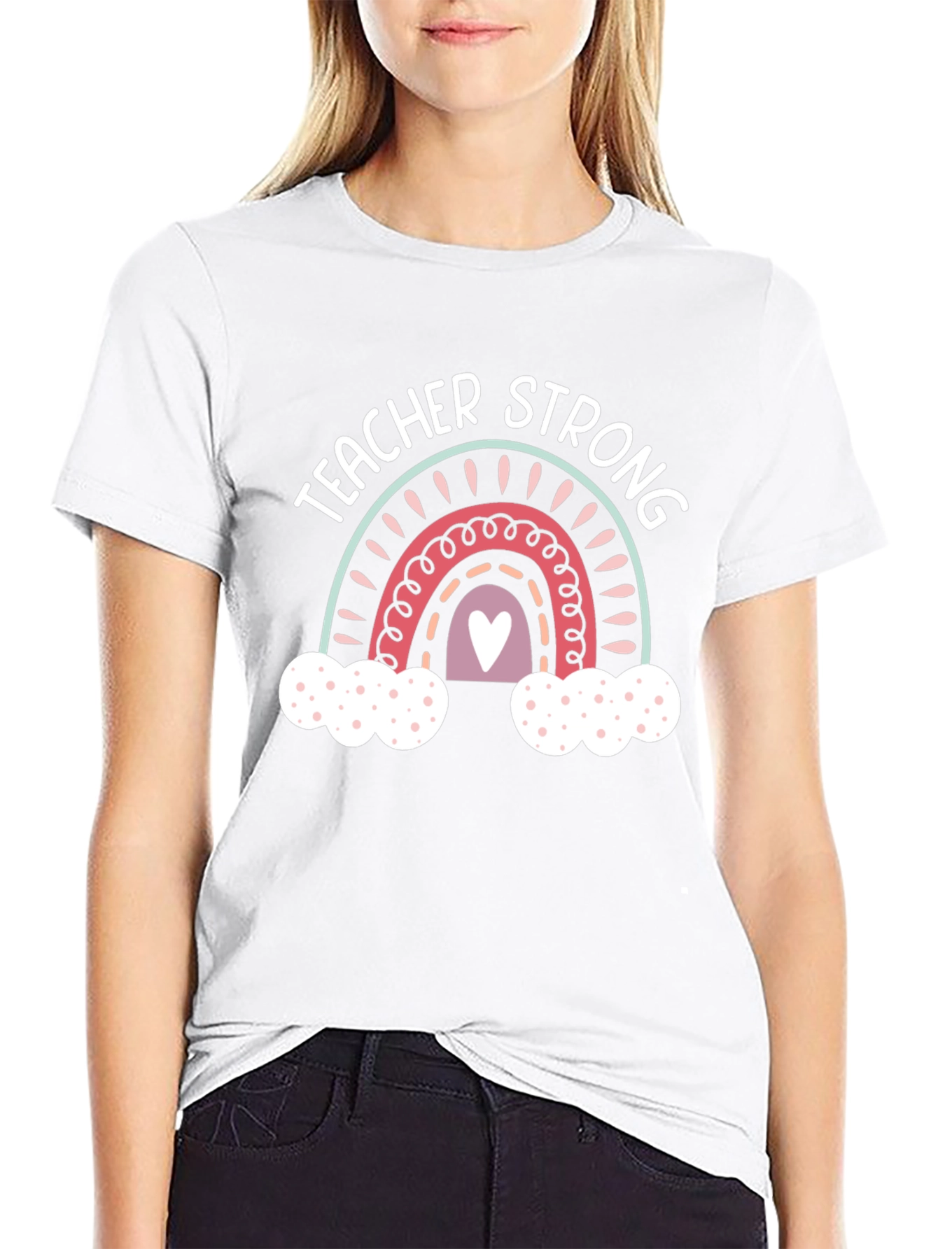 Teacher Strong Rainbow Graphic Tee