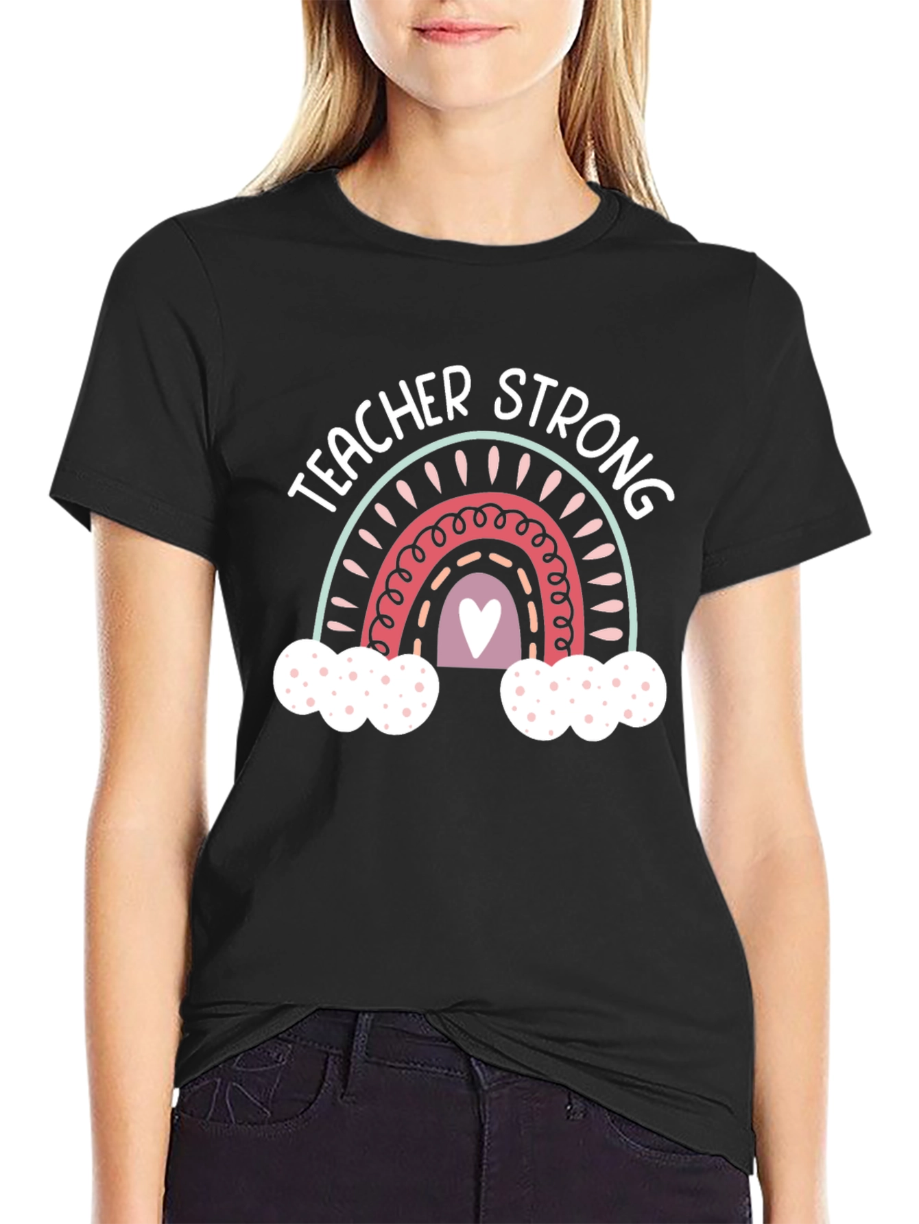 Teacher Strong Rainbow Graphic Tee