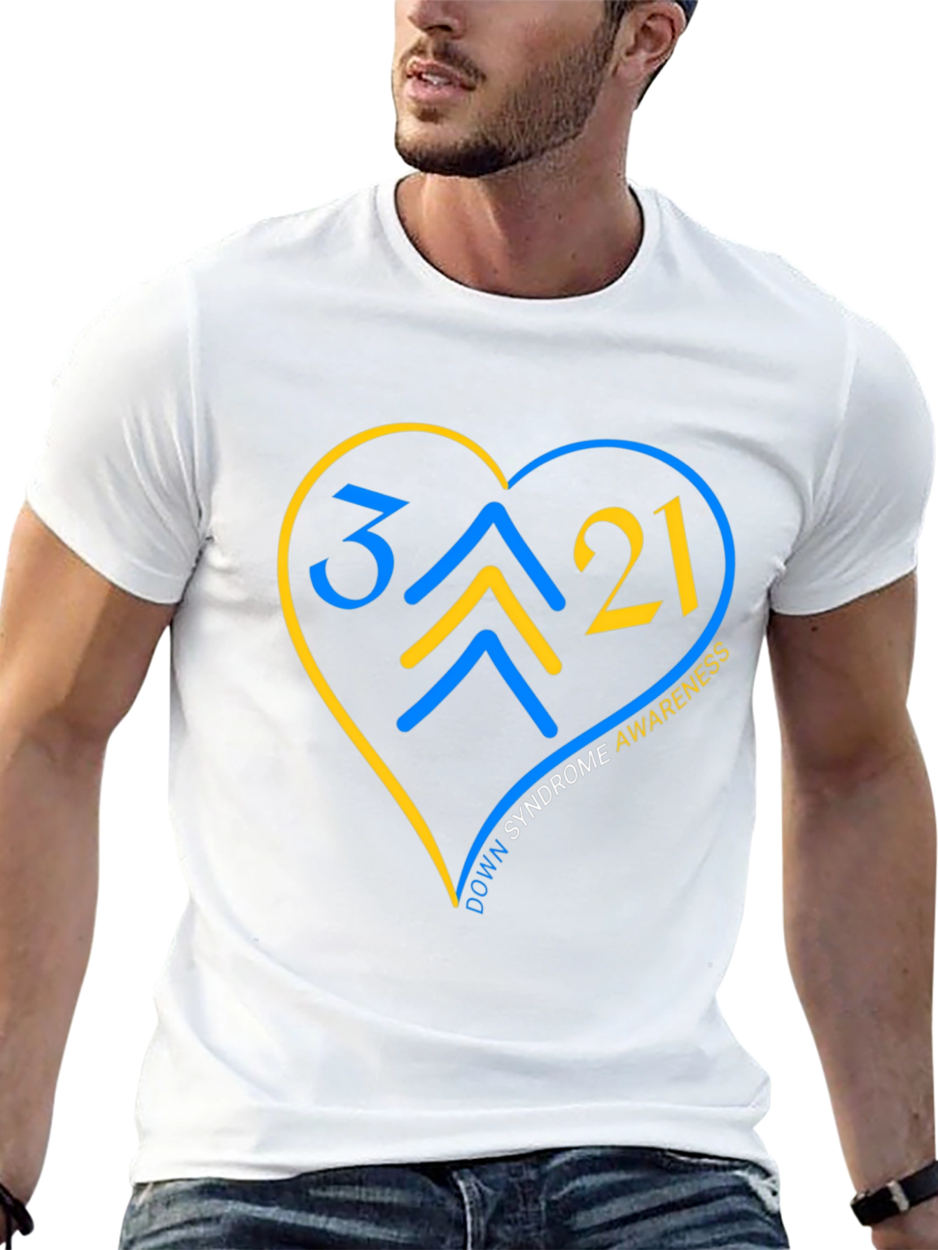 Down Syndrome Awareness T-Shirt - Heart Design