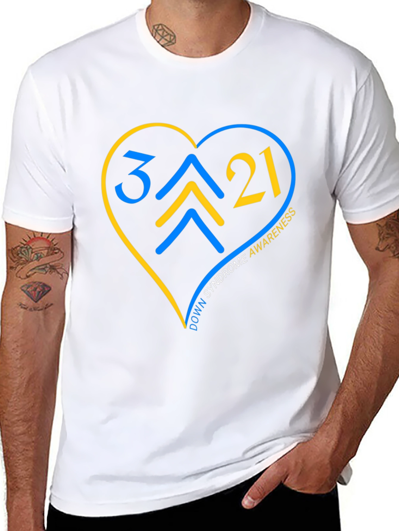 Down Syndrome Awareness T-Shirt - Heart Design