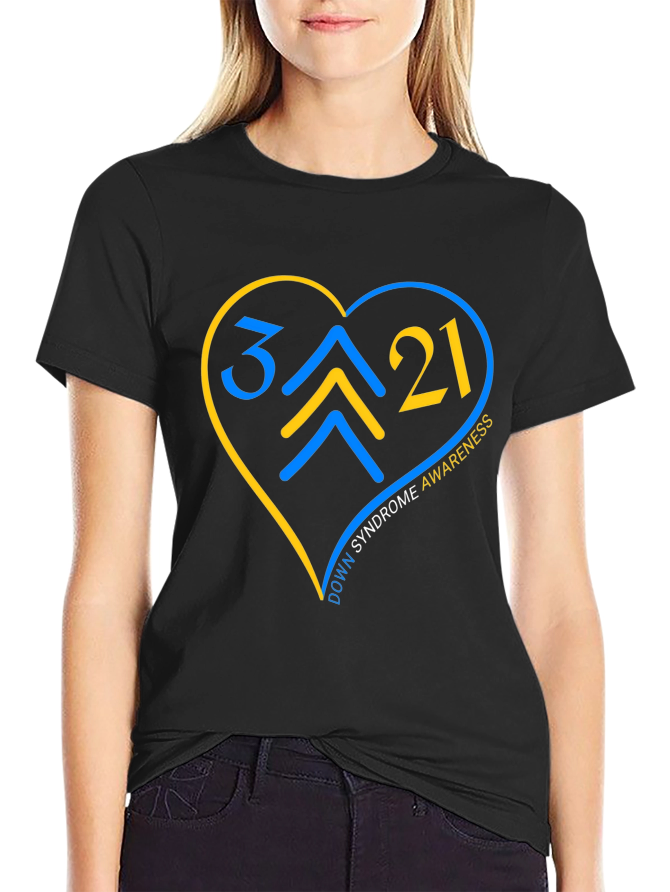 Down Syndrome Awareness T-Shirt - Heart Design