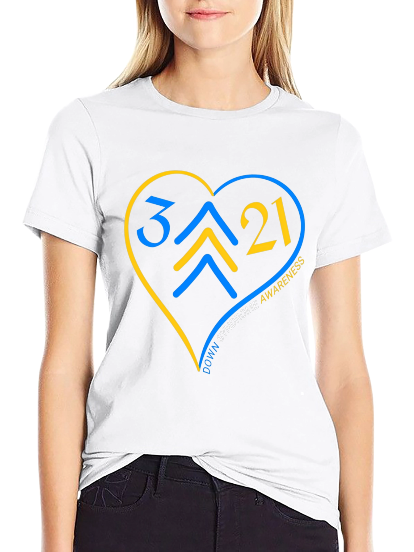 Down Syndrome Awareness T-Shirt - Heart Design
