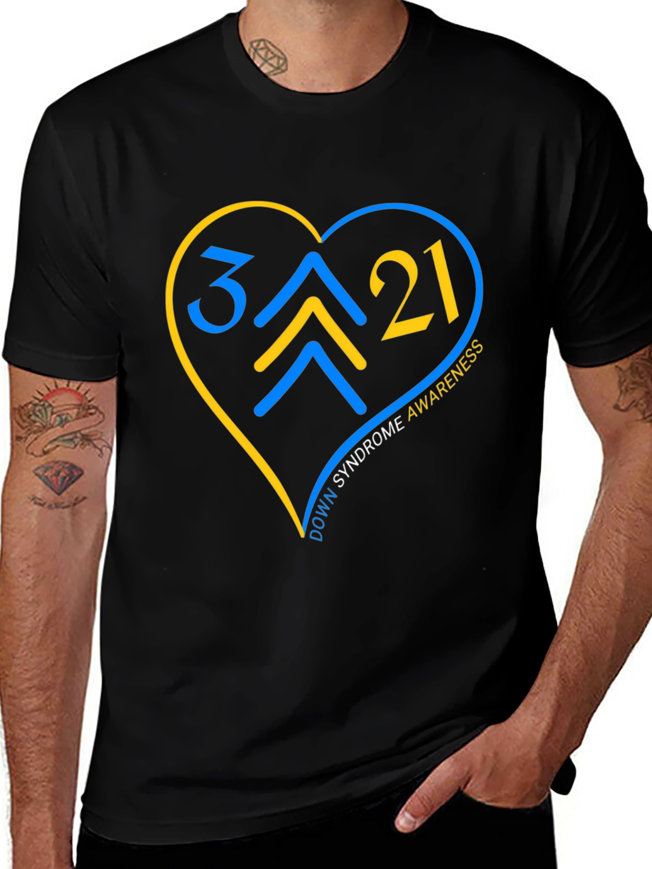Down Syndrome Awareness T-Shirt - Heart Design