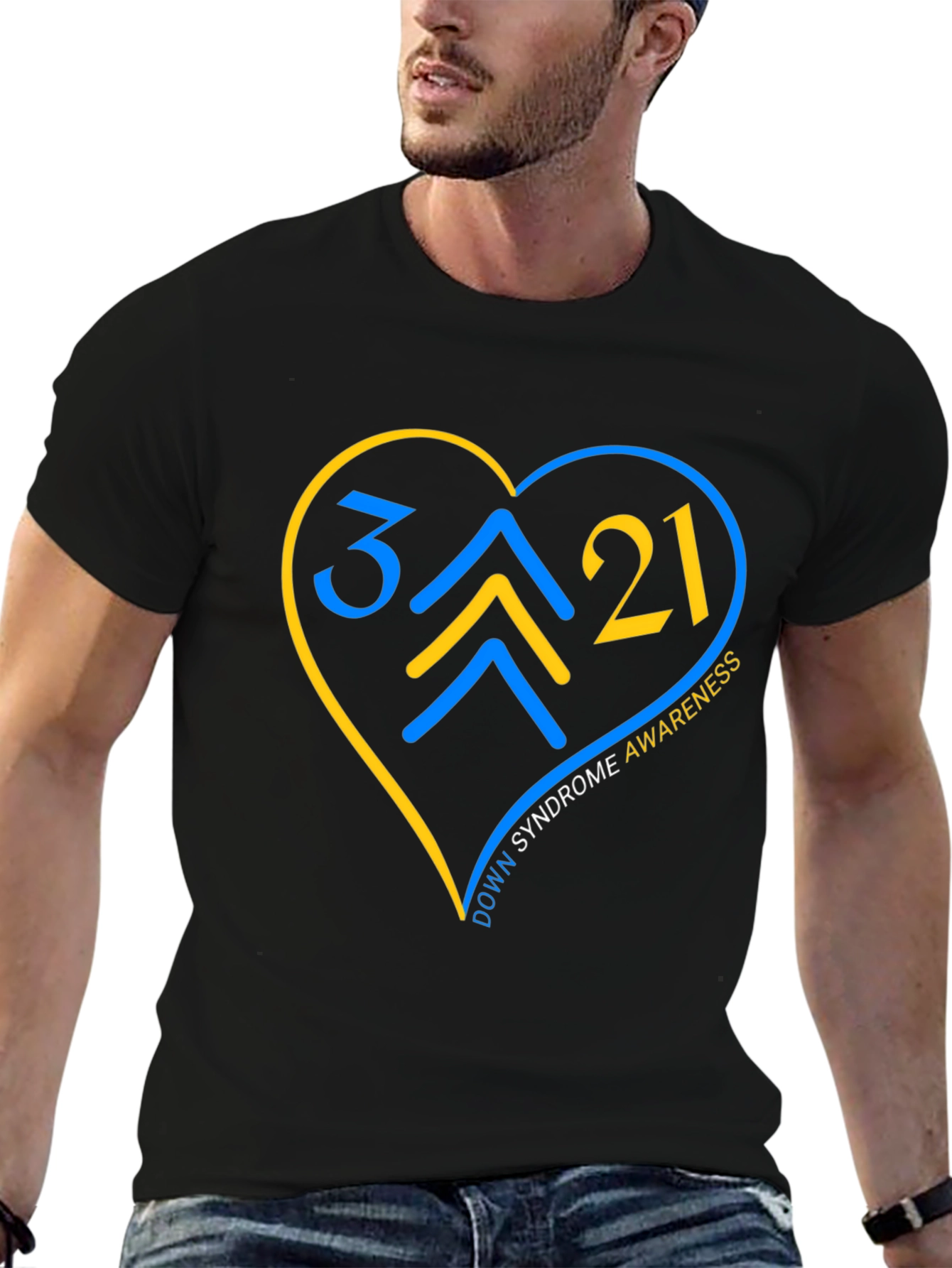 Down Syndrome Awareness T-Shirt - Heart Design