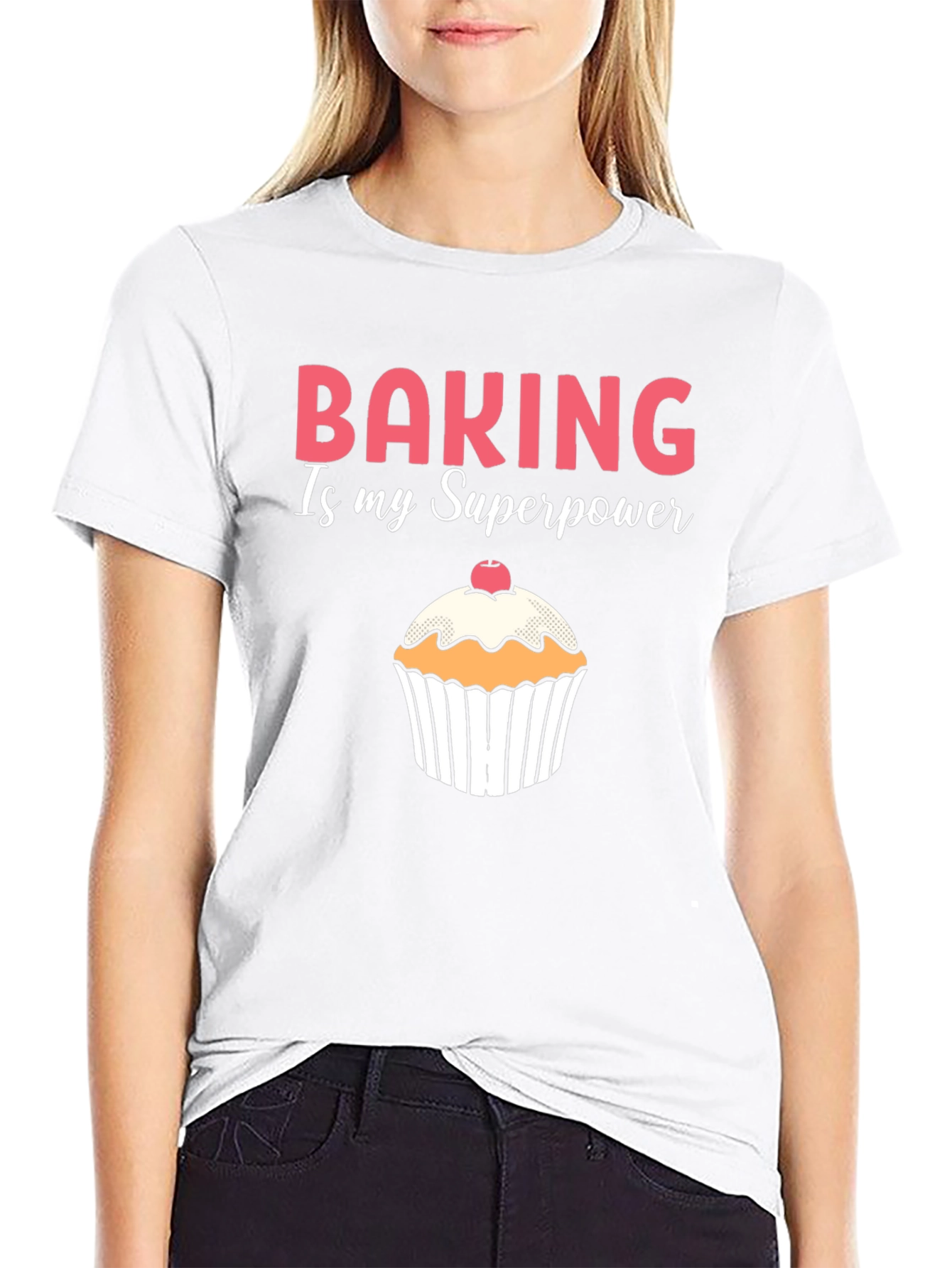 Baking is My Superpower Black T-Shirt