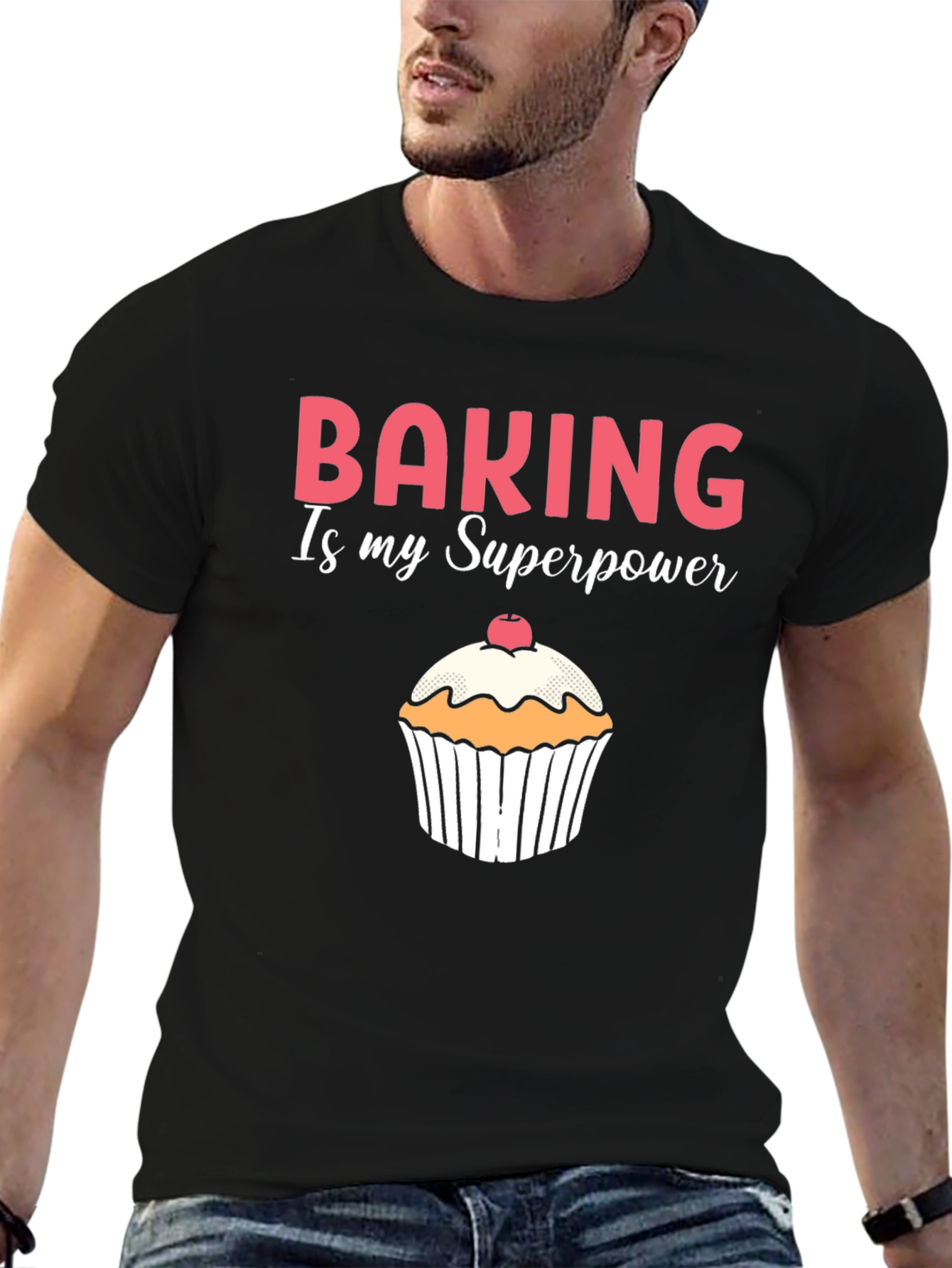 Baking is My Superpower Black T-Shirt