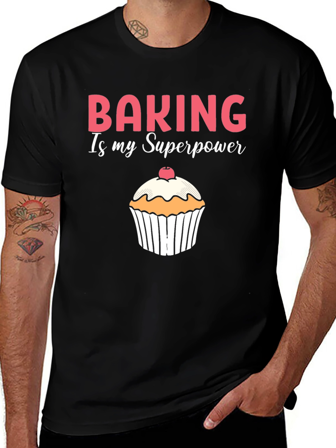 Baking is My Superpower Black T-Shirt