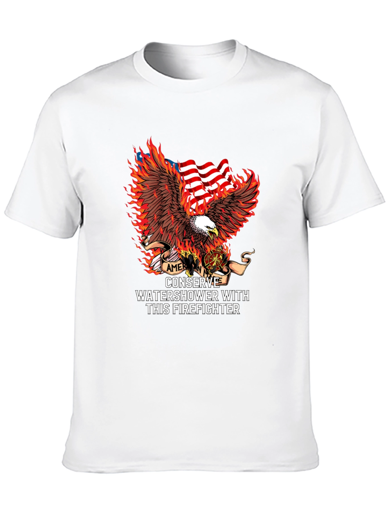 American Firefighter Eagle Graphic Tee