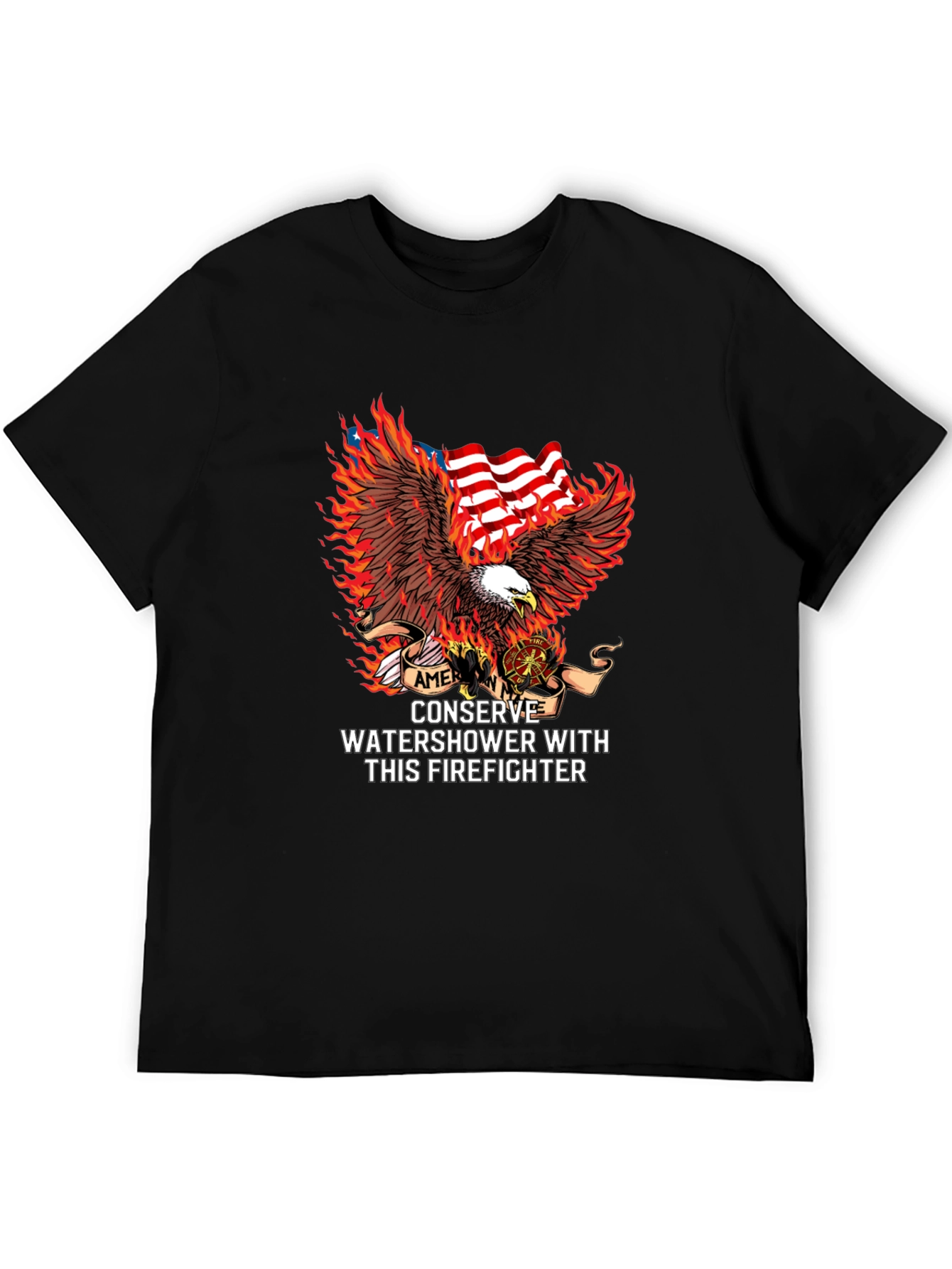 American Firefighter Eagle Graphic Tee