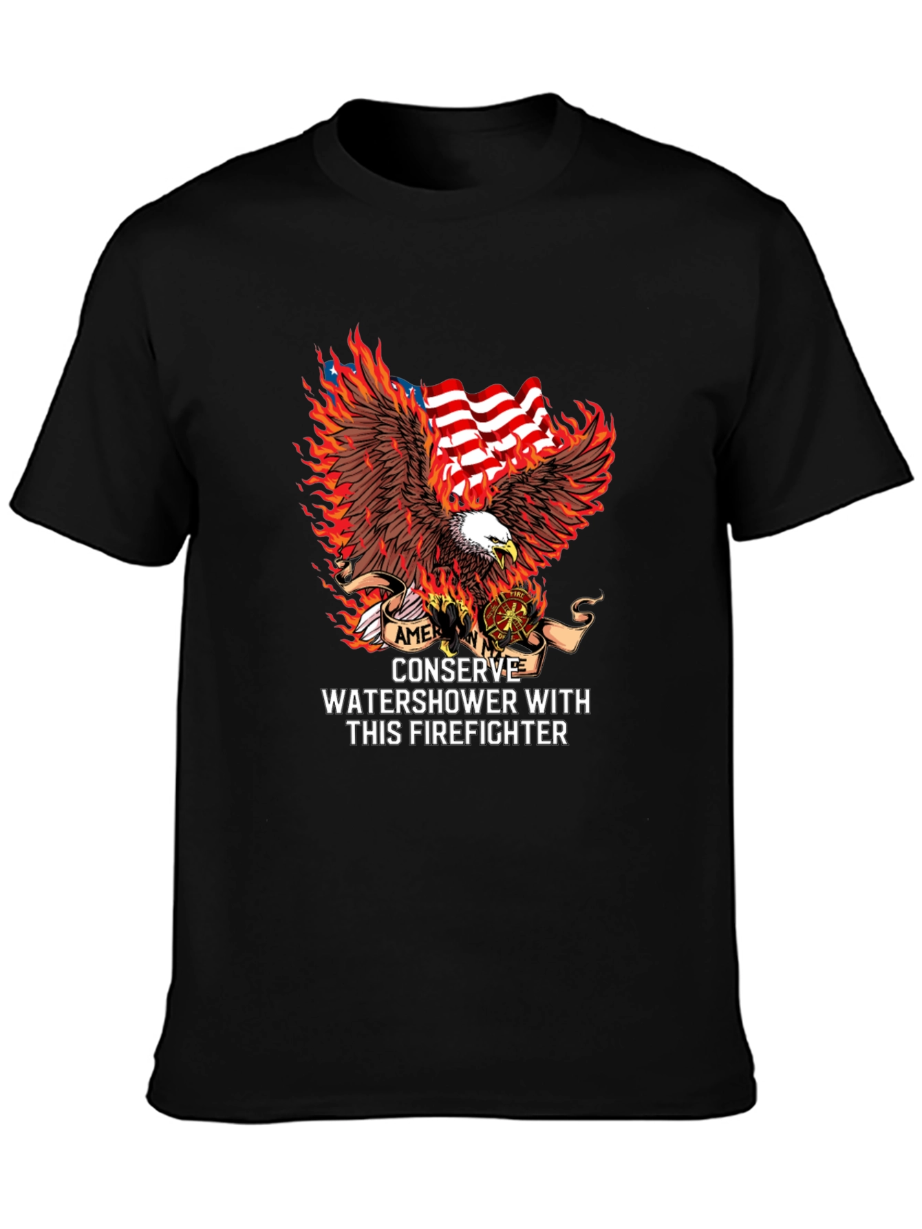 American Firefighter Eagle Graphic Tee