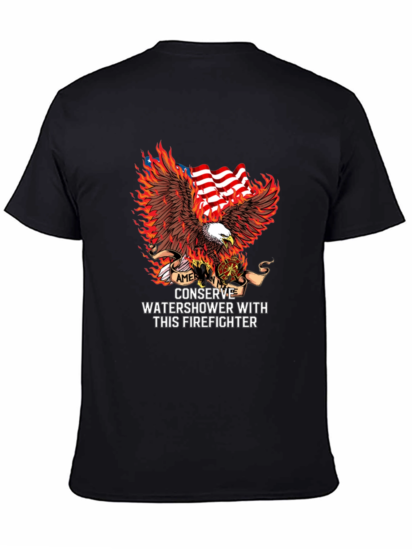 American Firefighter Eagle Graphic Tee