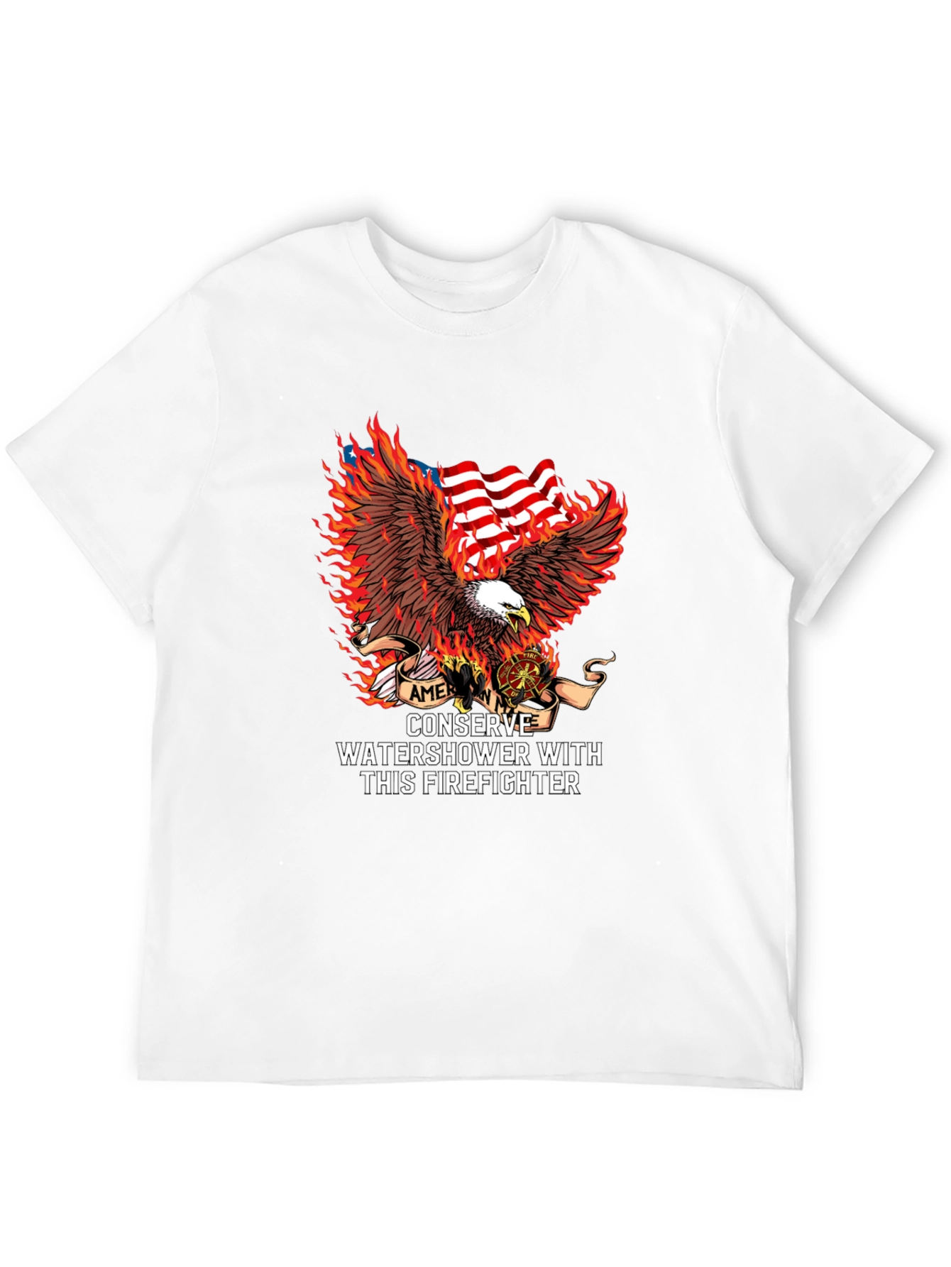 American Firefighter Eagle Graphic Tee