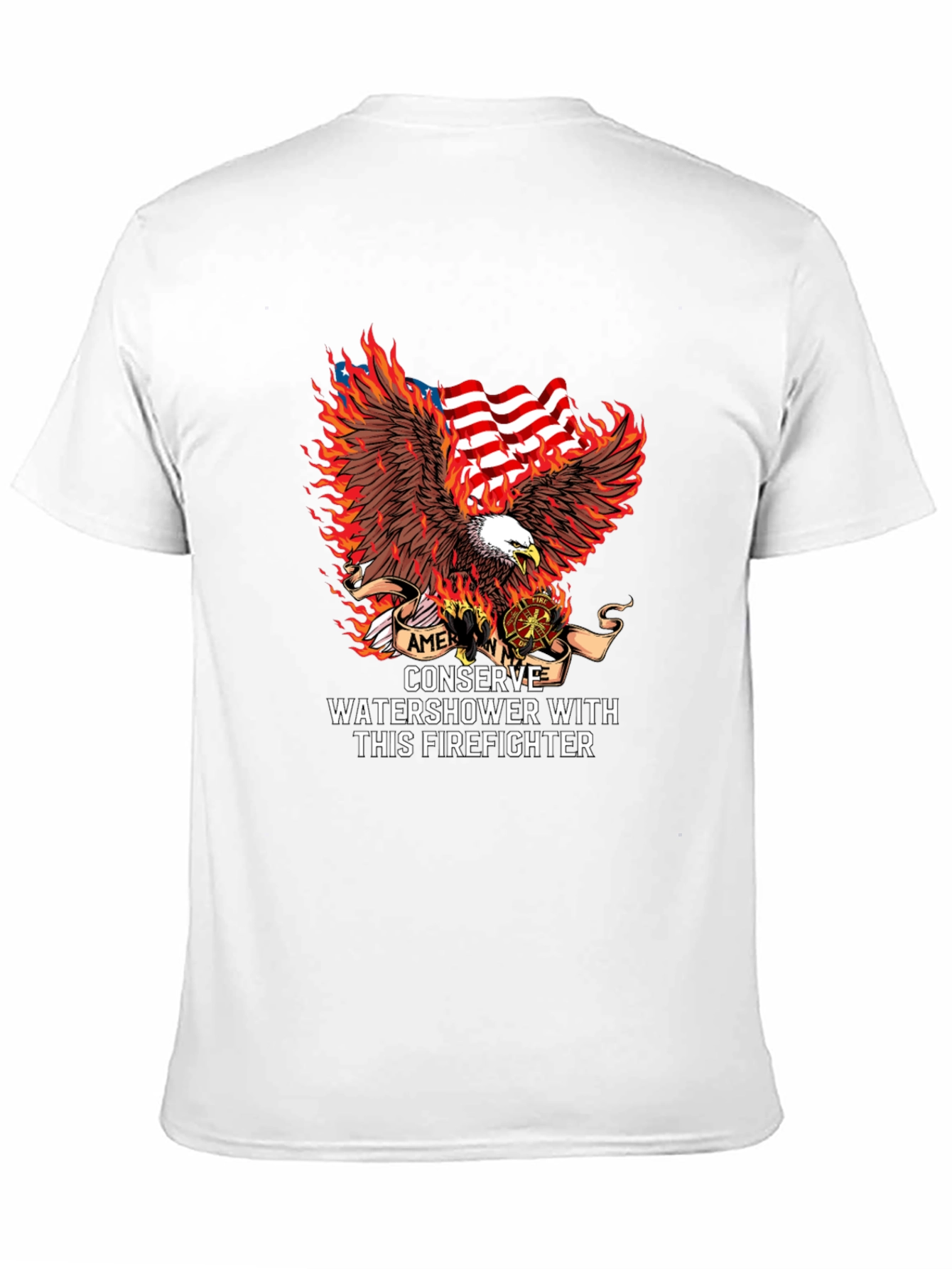 American Firefighter Eagle Graphic Tee