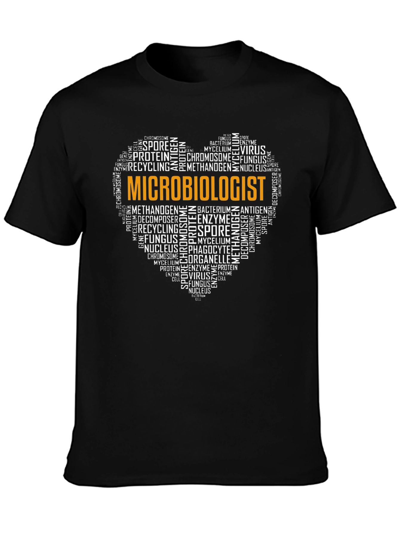 Microbiologist Word Art Heart T-Shirt