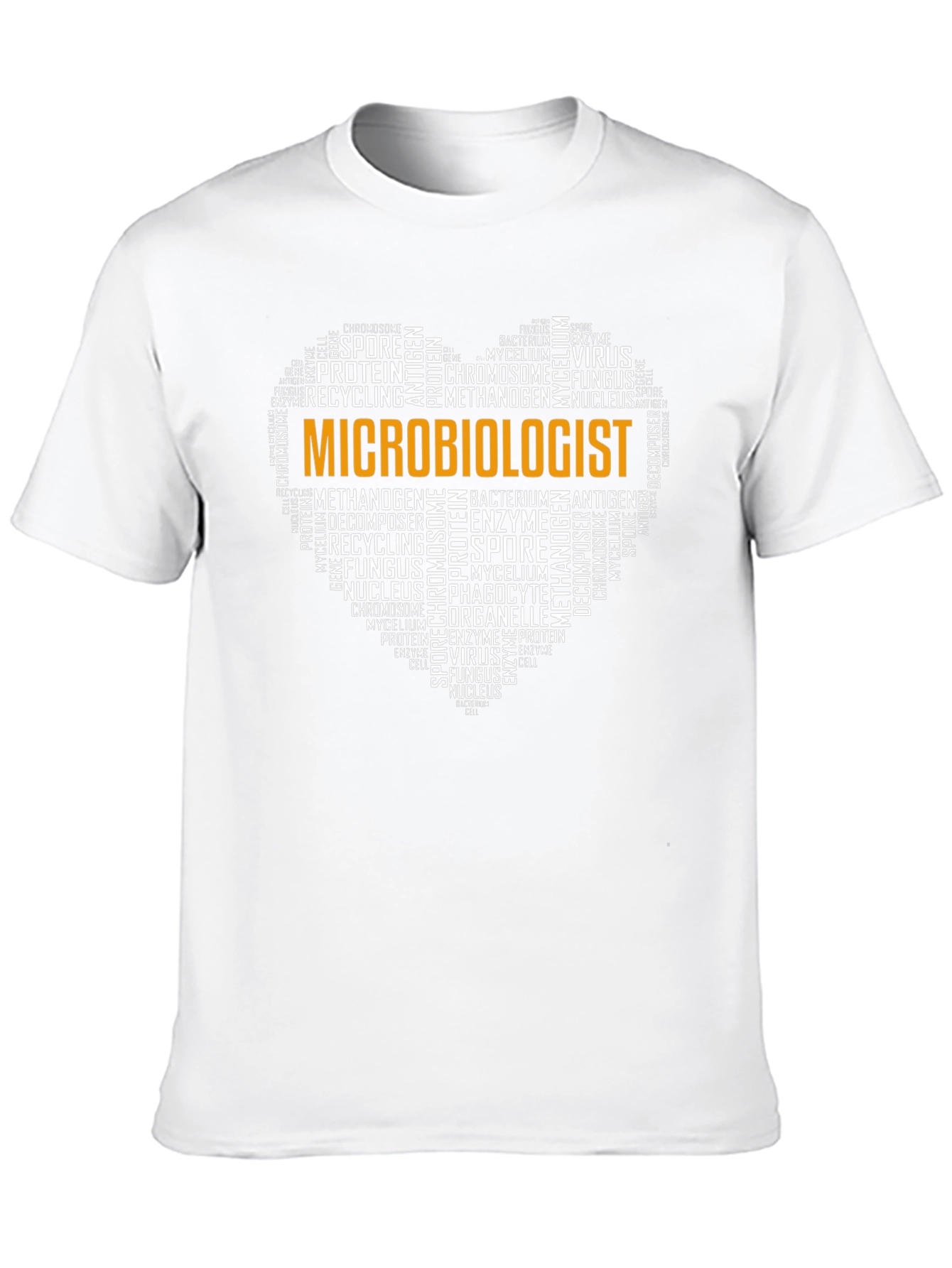 Microbiologist Word Art Heart T-Shirt