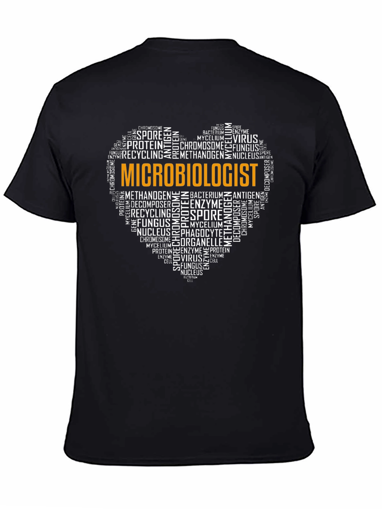 Microbiologist Word Art Heart T-Shirt