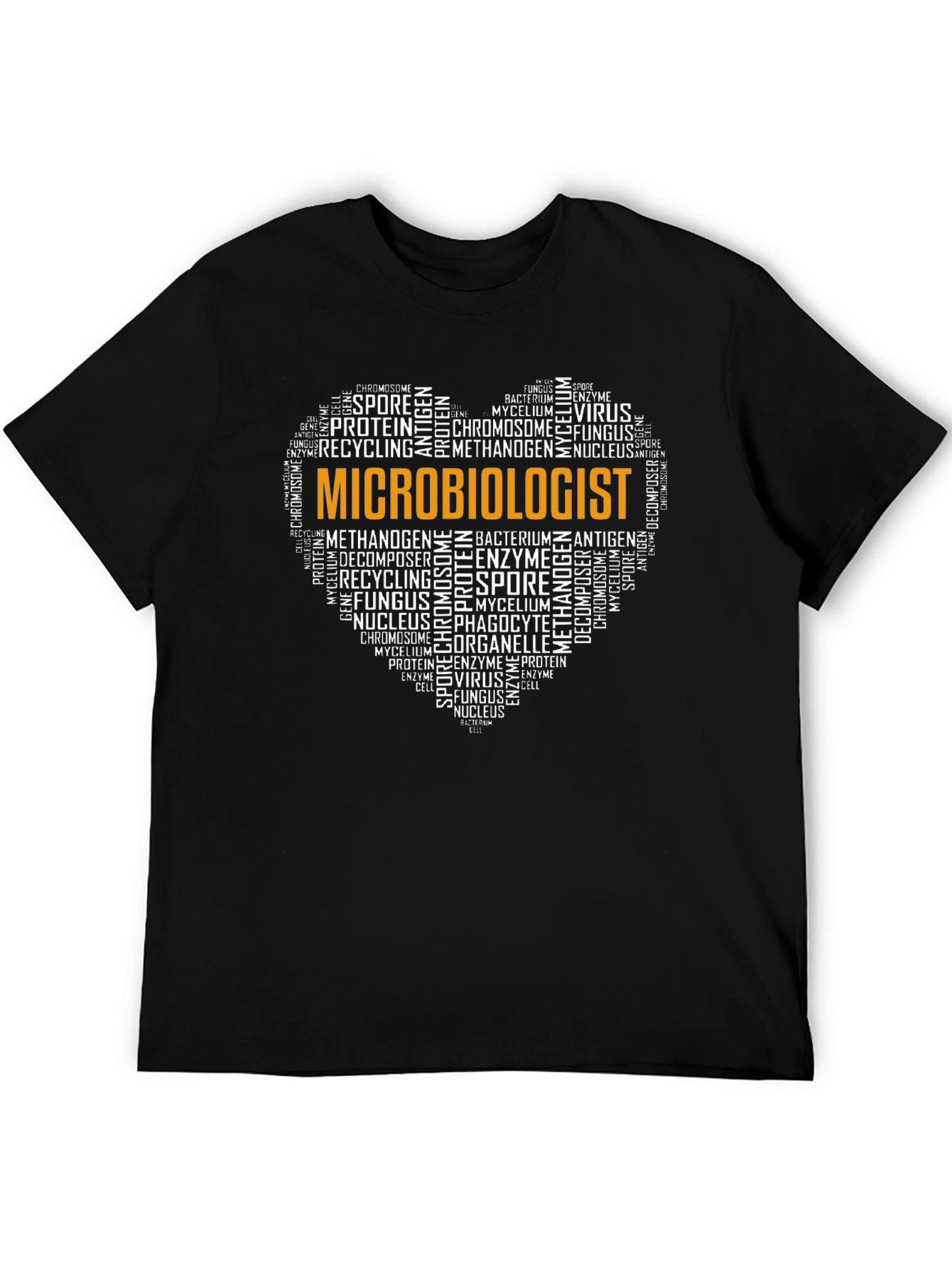 Microbiologist Word Art Heart T-Shirt