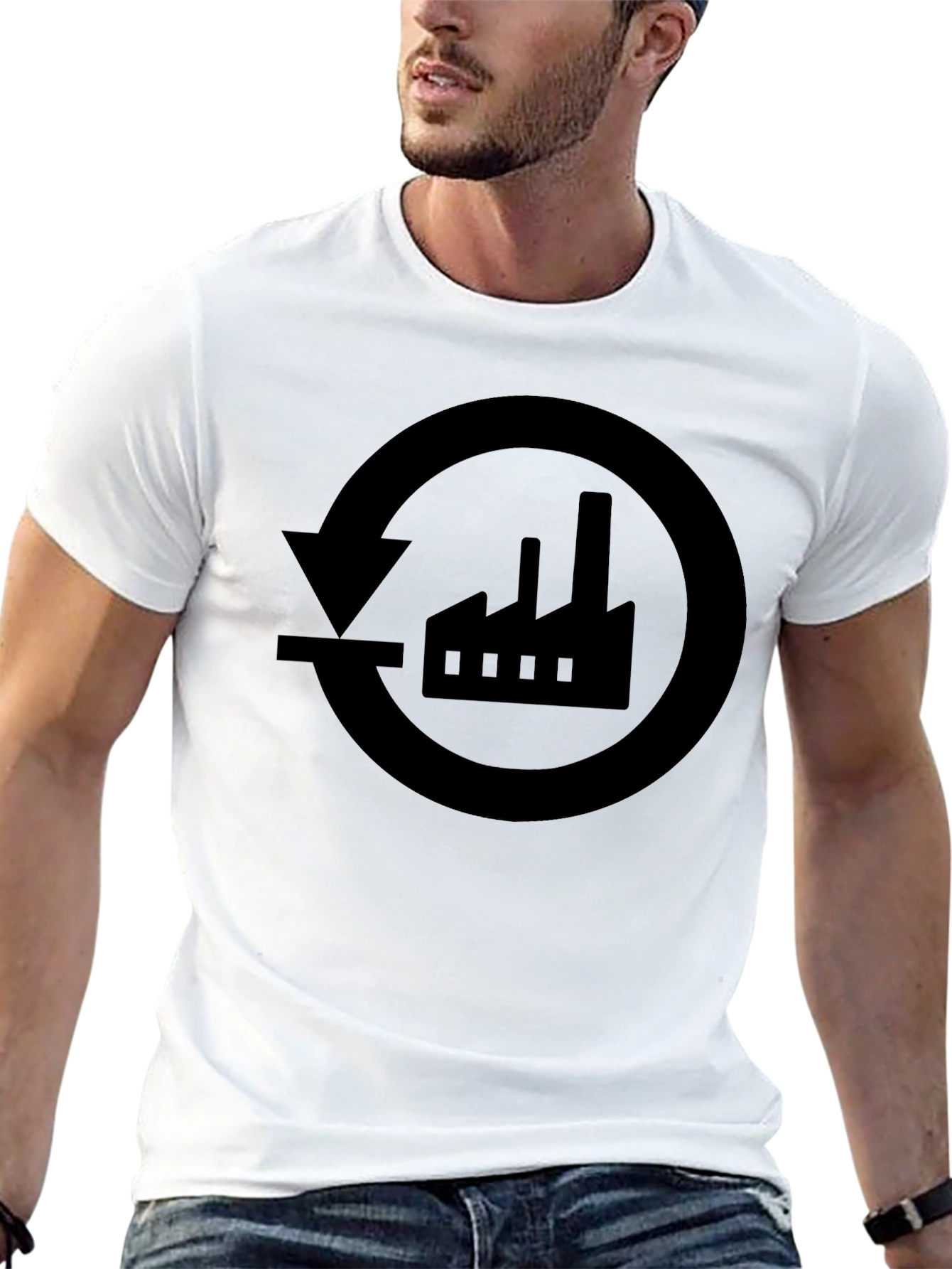 Recycle Factory Black Graphic T-Shirt