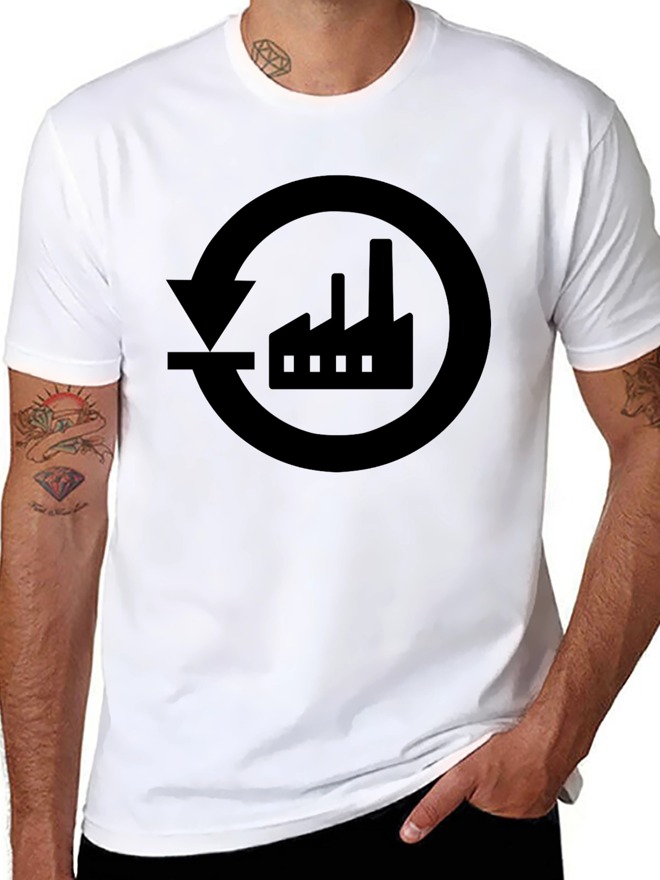Recycle Factory Black Graphic T-Shirt