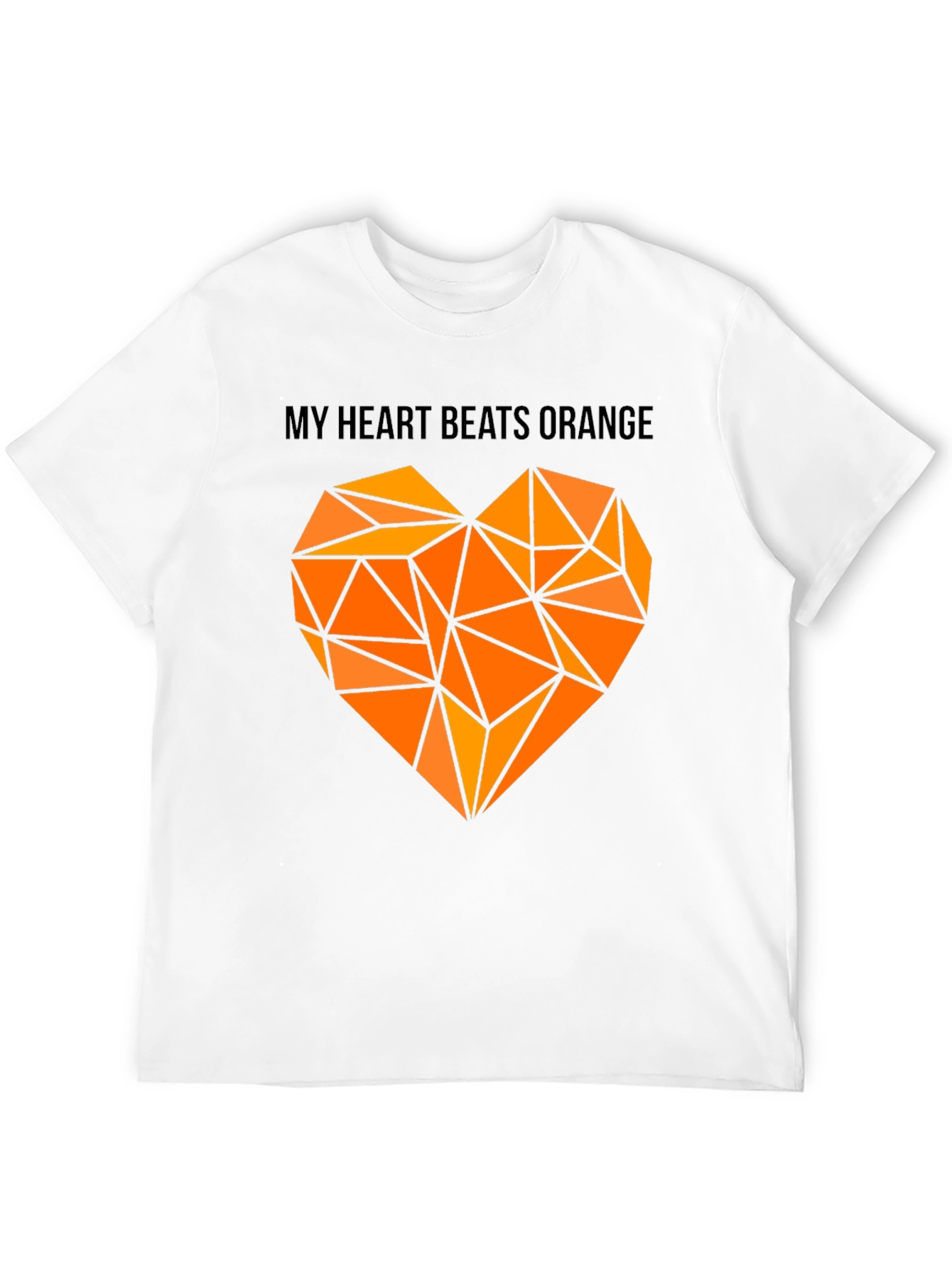 Orange Heartbeat Graphic Tee - Modern Geometric Design