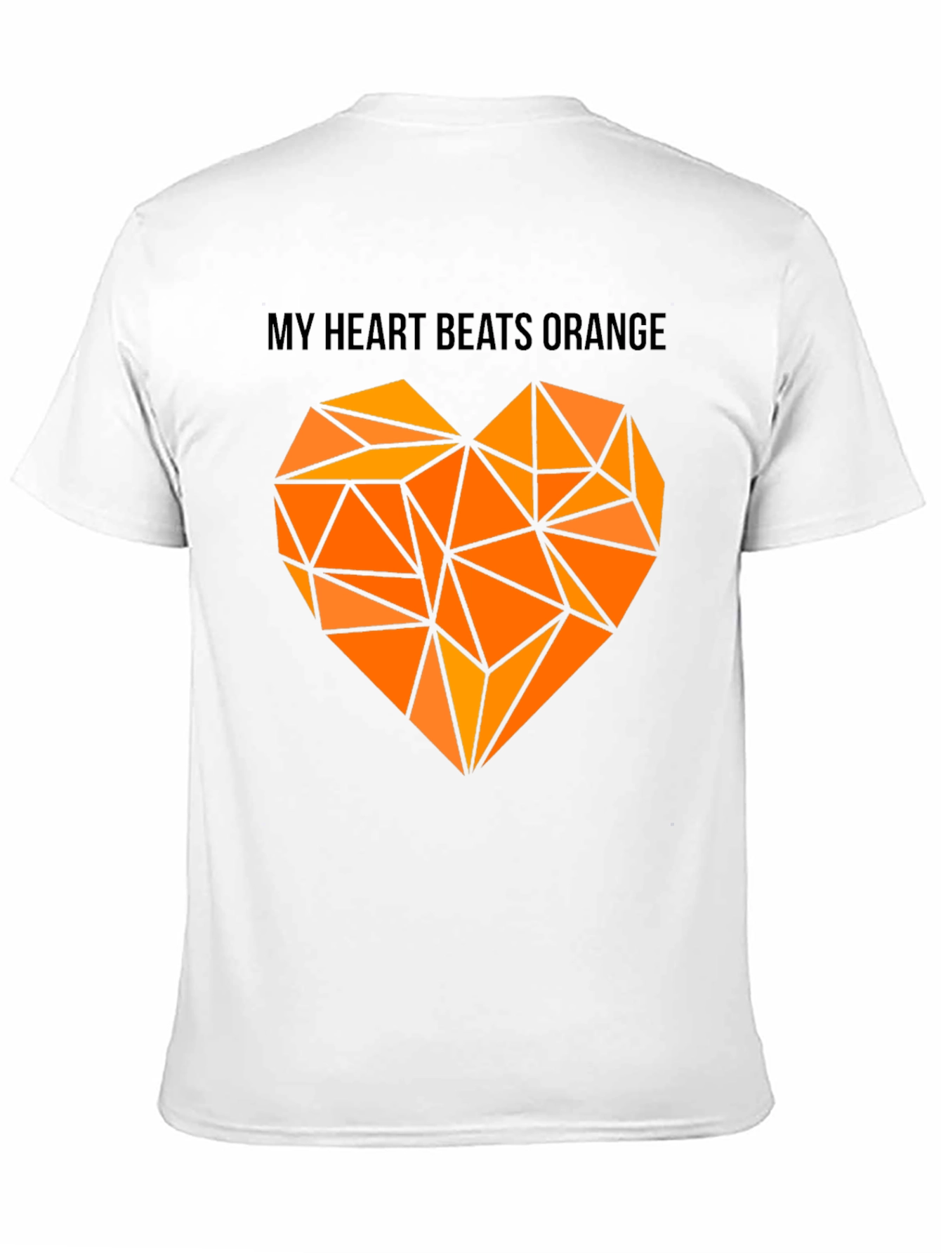 Orange Heartbeat Graphic Tee - Modern Geometric Design