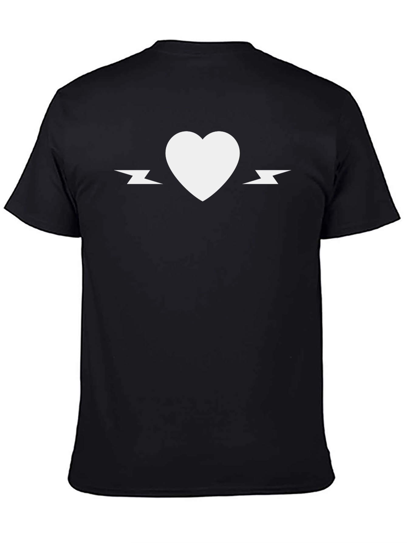 Heart & Lightning Bolt Graphic Tee - Black