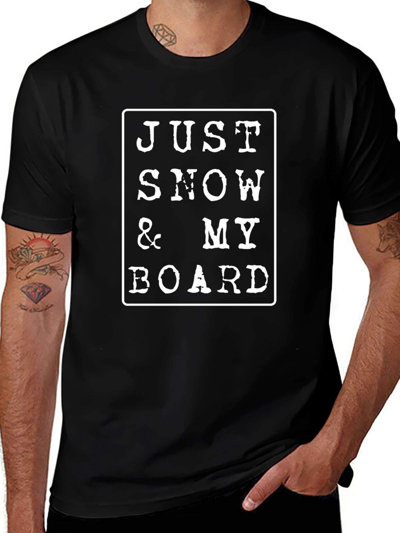 Just Snow & My Board Black Graphic Tee