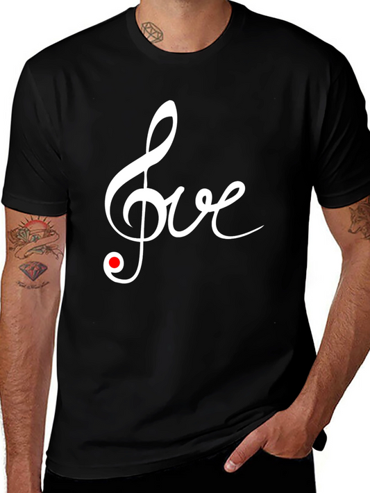 Musical Love T-Shirt - Black Graphic Tee for Music Lovers